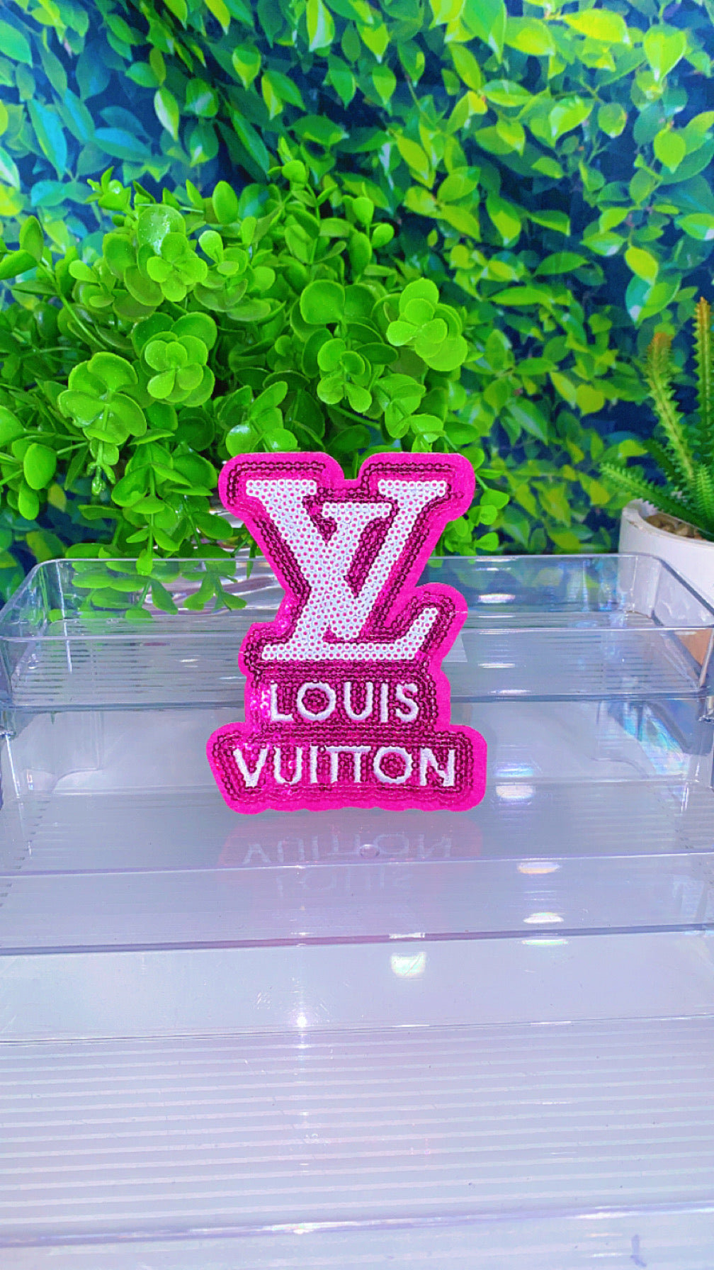 Pretty pink lux 5 inch iron on patch