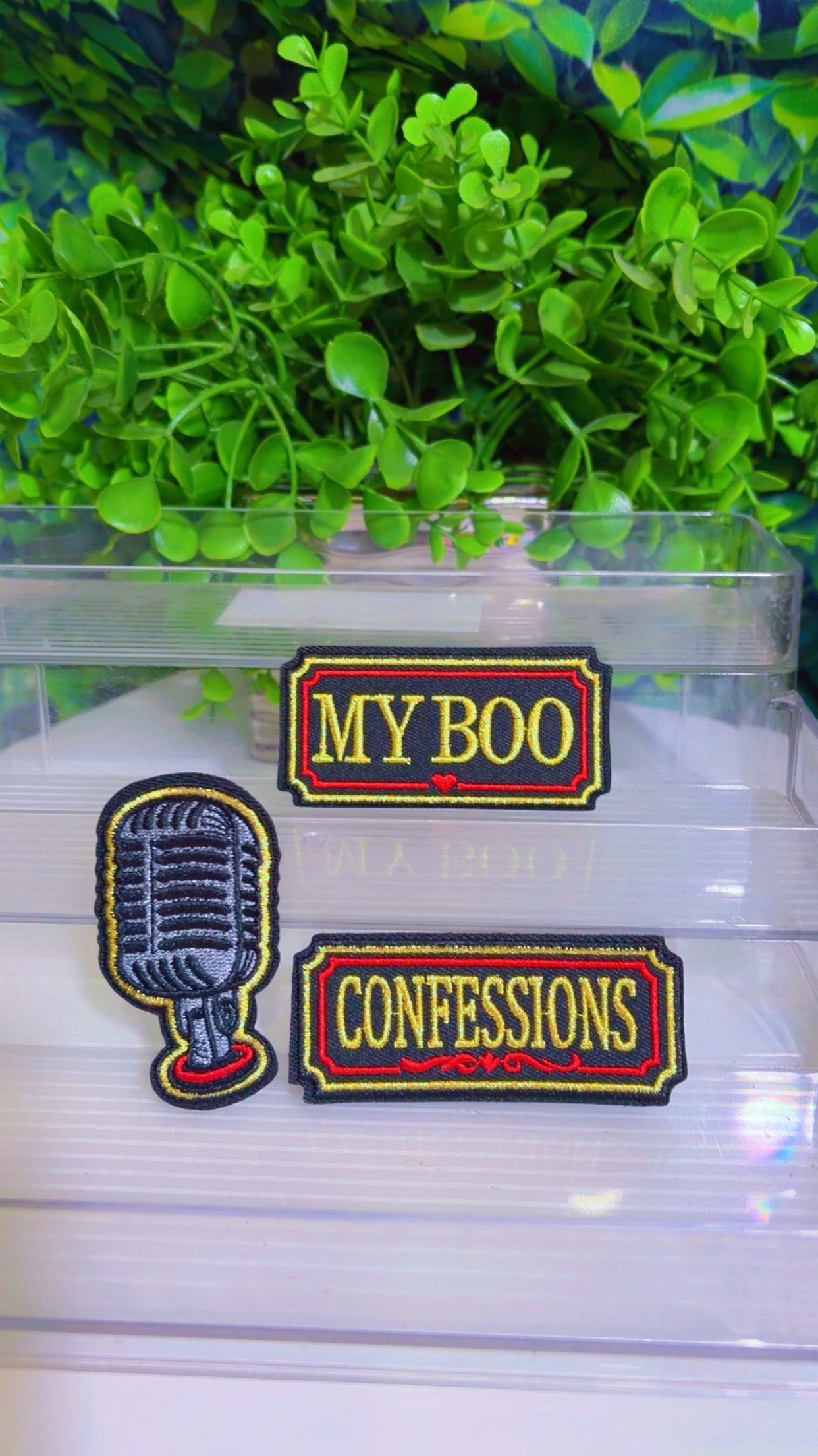 Confessions/My boo iron on patch set