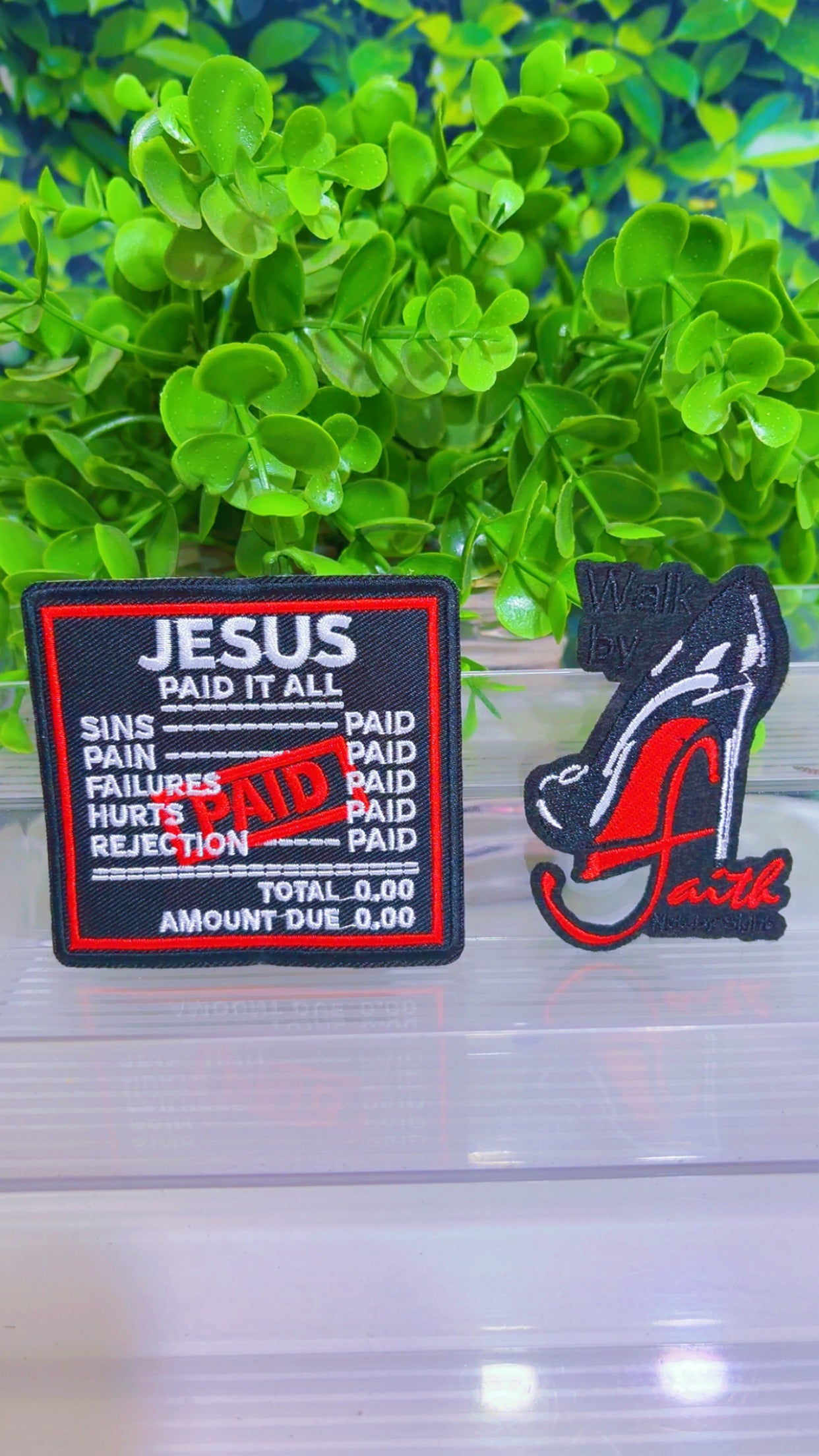 Jesus paid it all iron on patch set