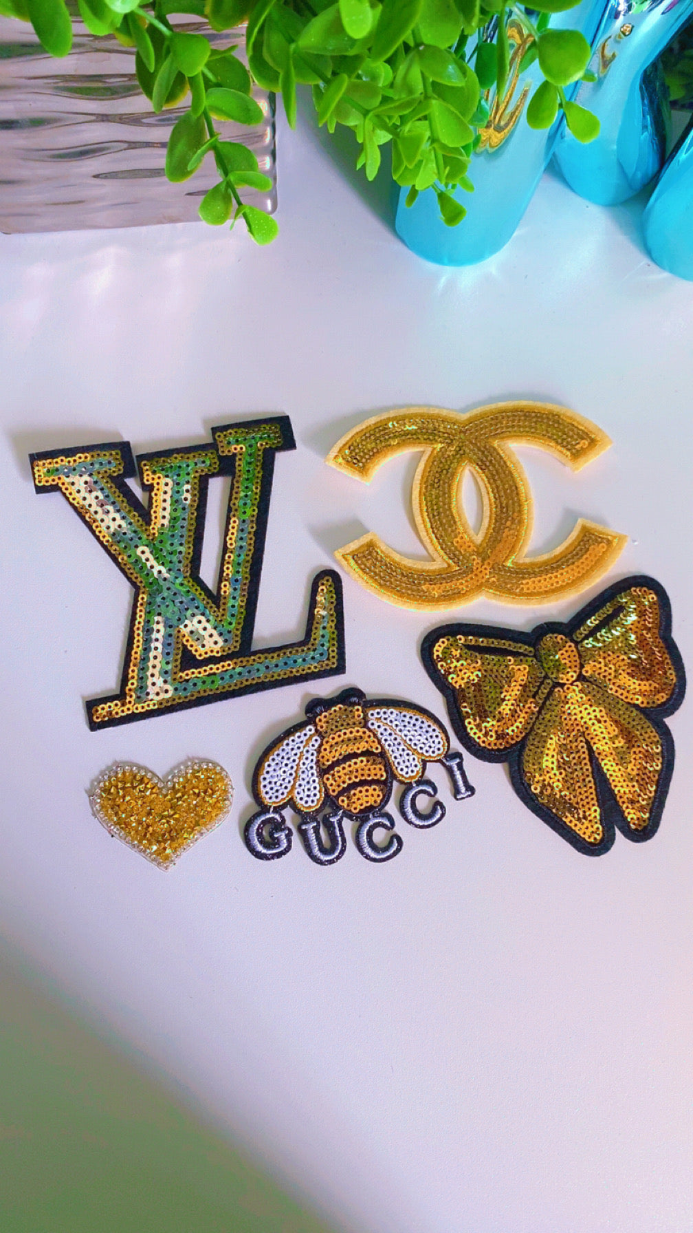 Sequin iron on patch set
