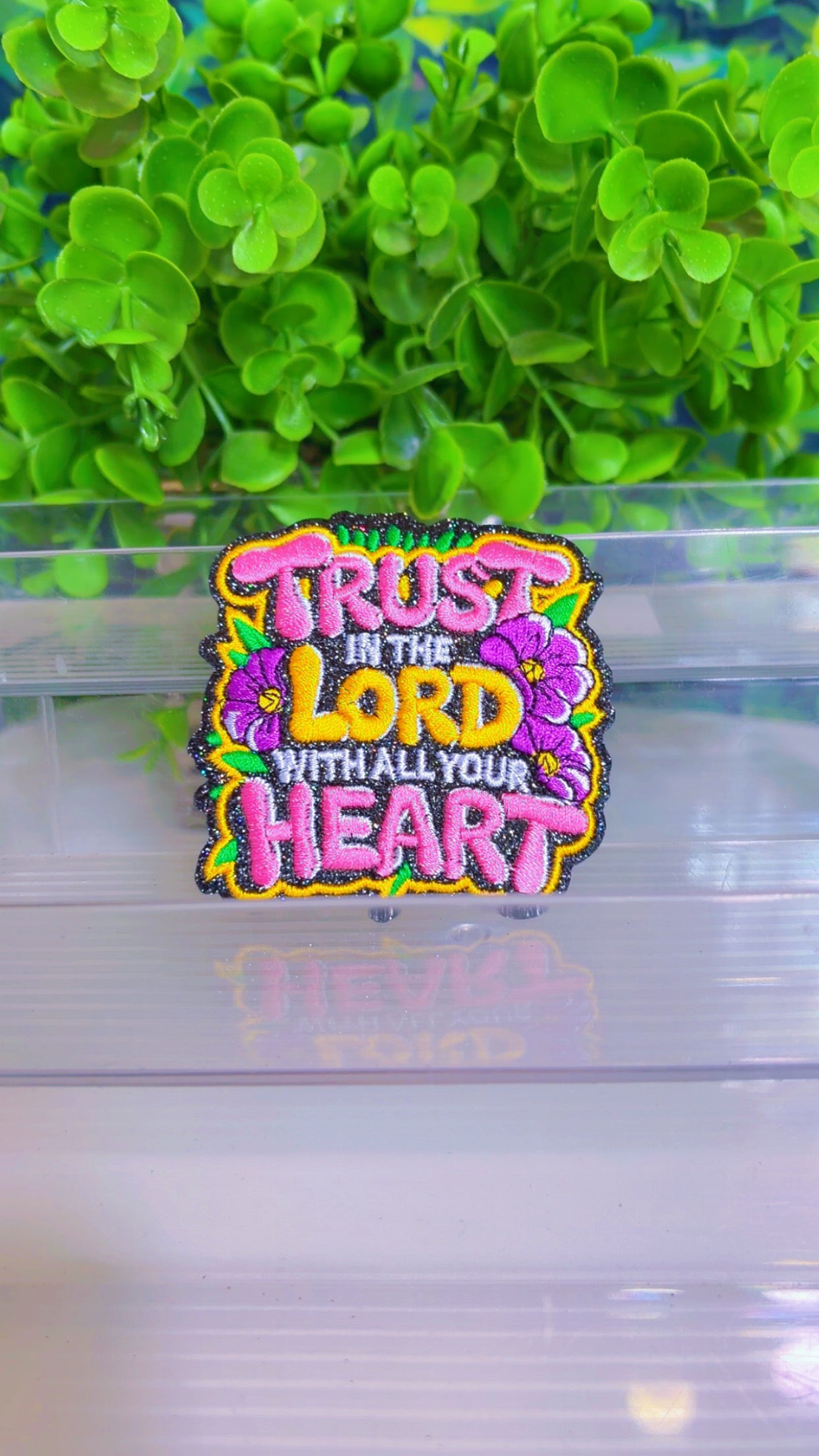 Trust in the lord with all your heart iron on patch