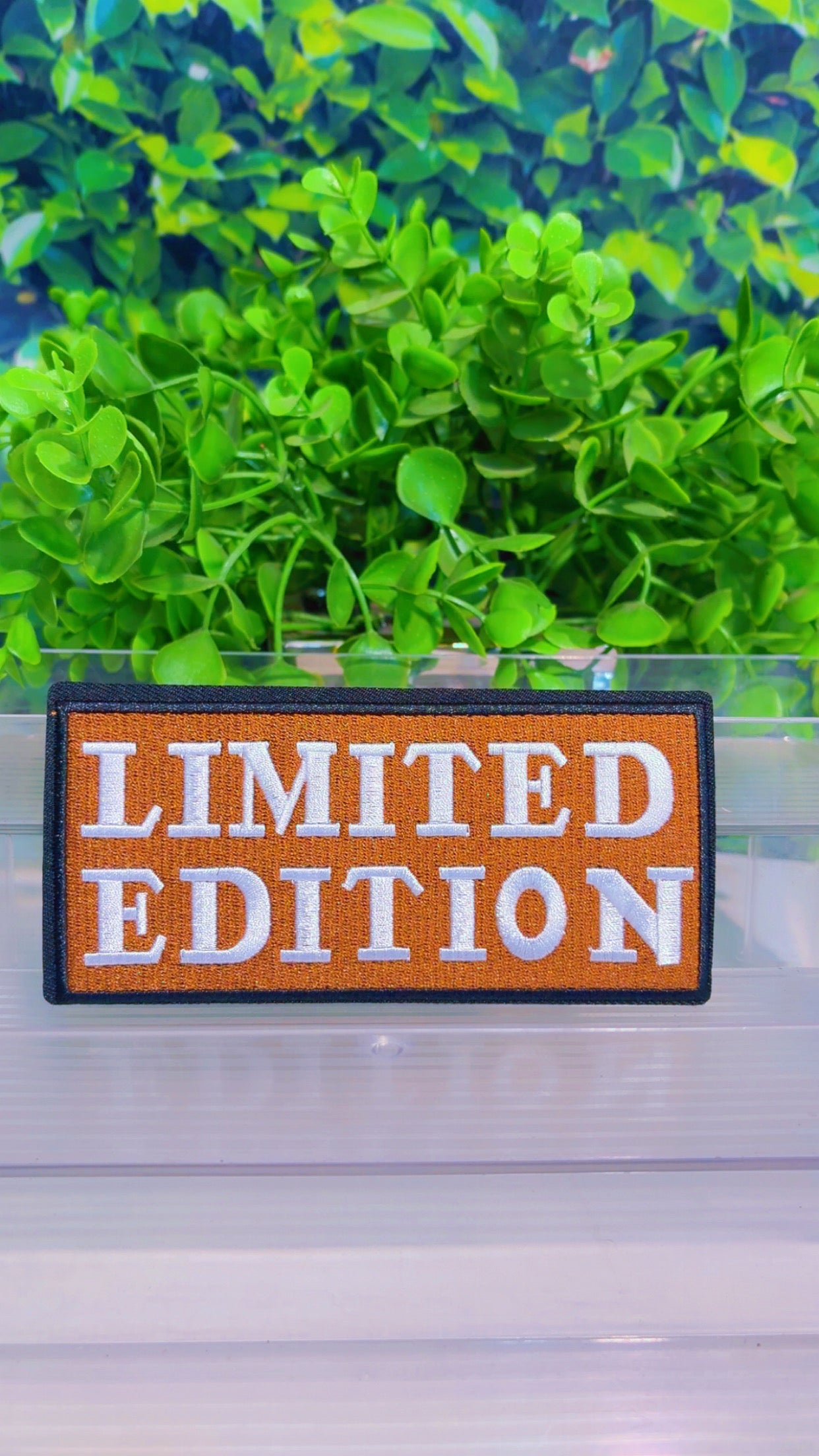 Brown limited edition iron on patch