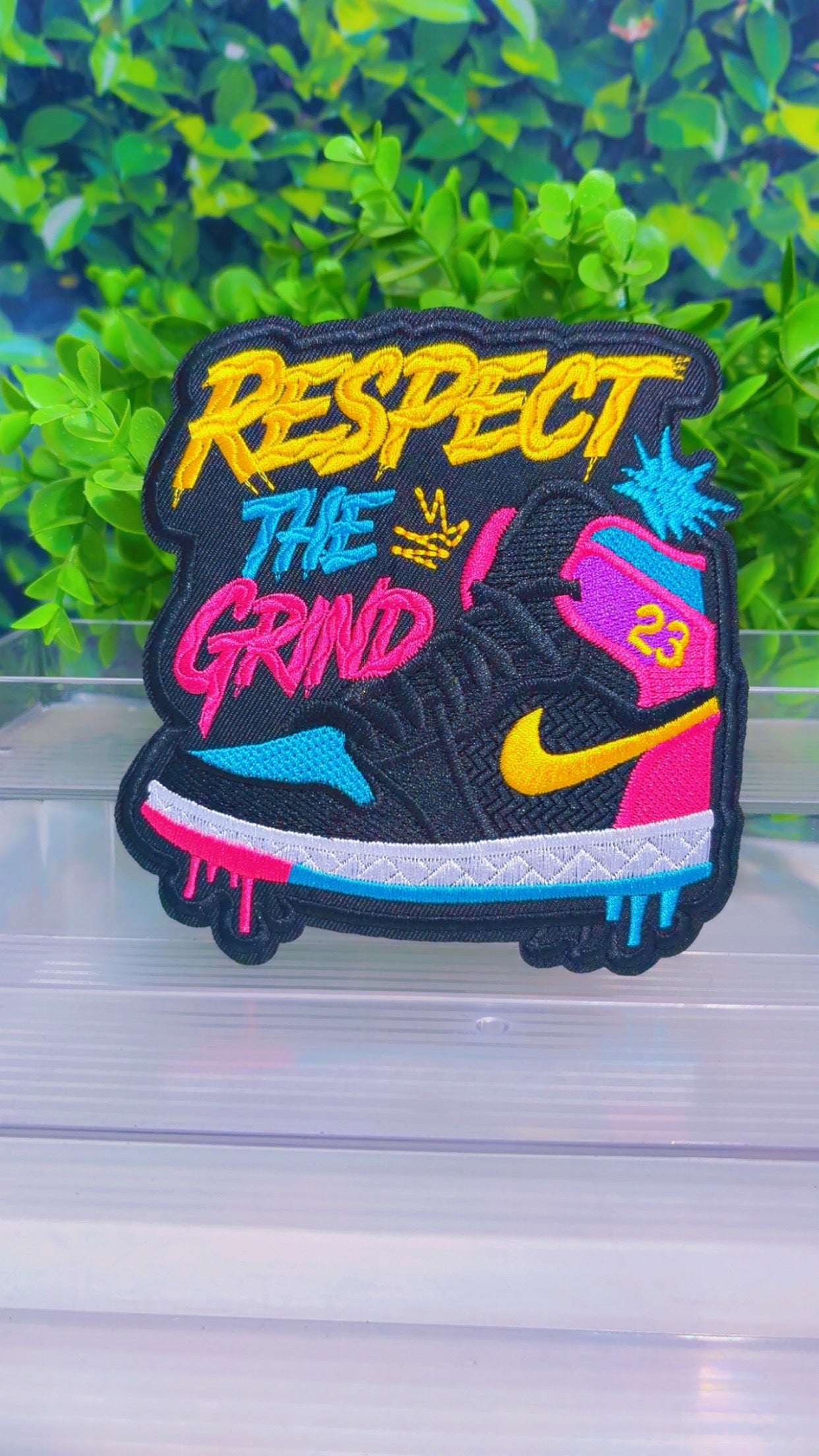 Respect the Grind medium iron on patch