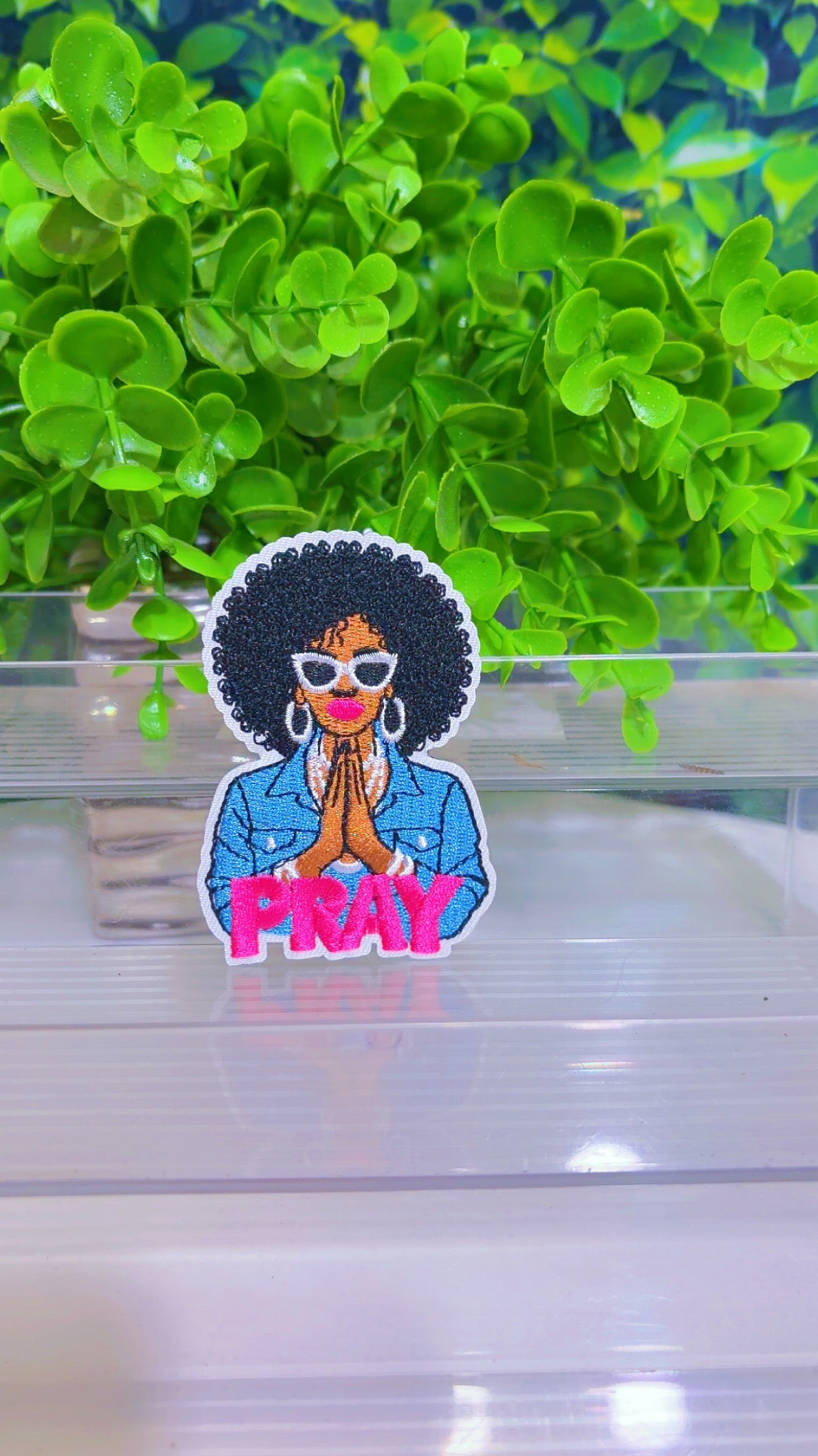 Pray iron on patch