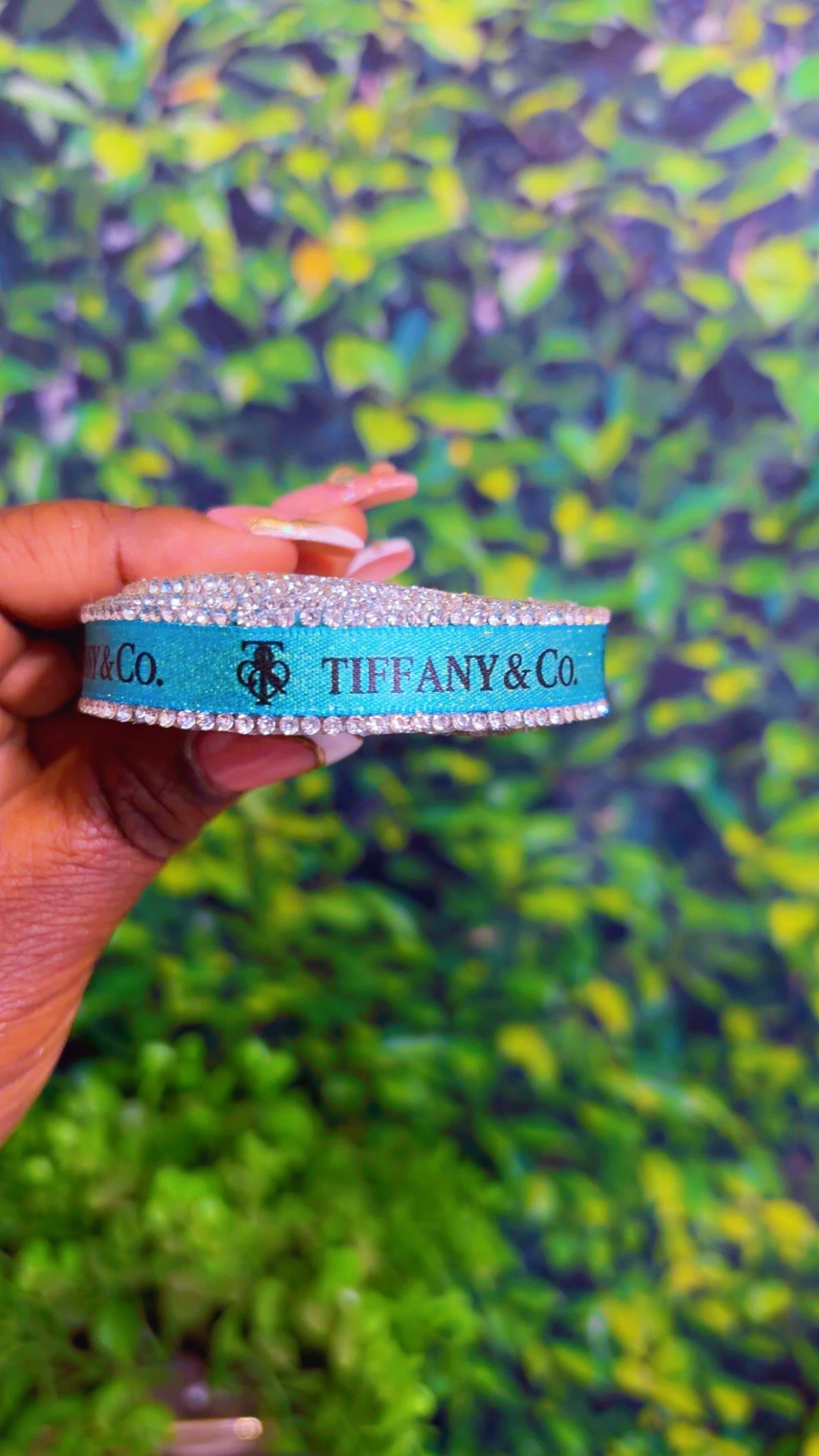Teal bling iron on ribbon 1 yard