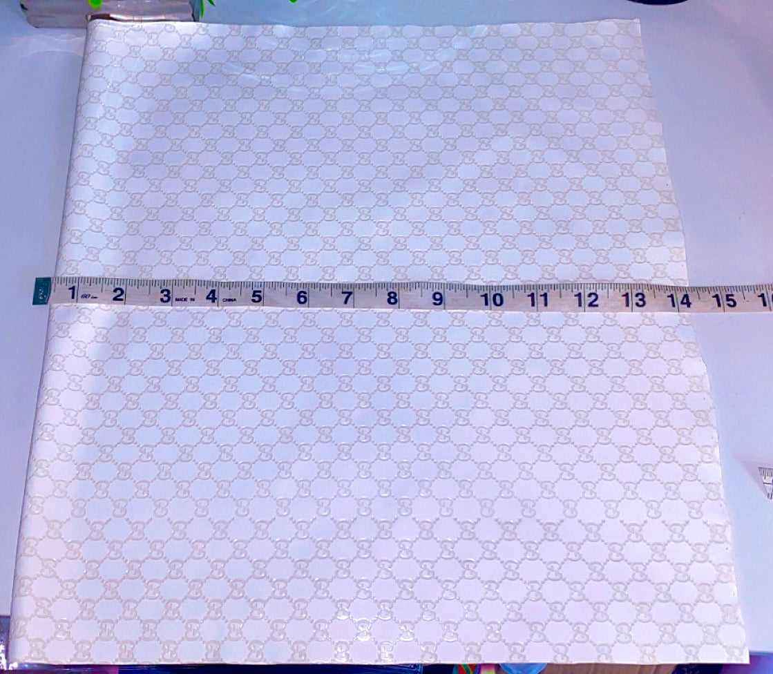 14 inch white soft faux leather fabric