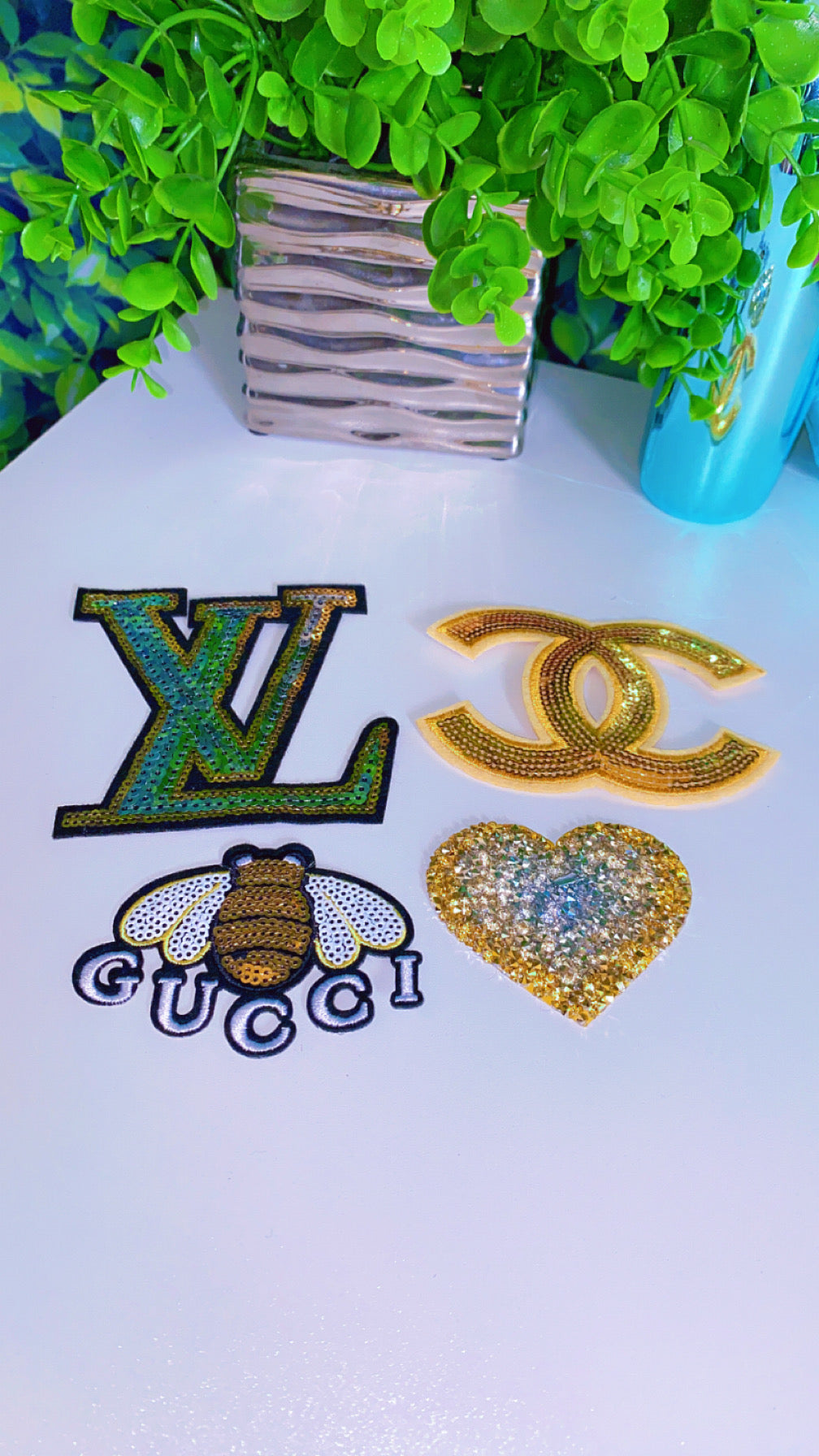 Sequin iron on patch set