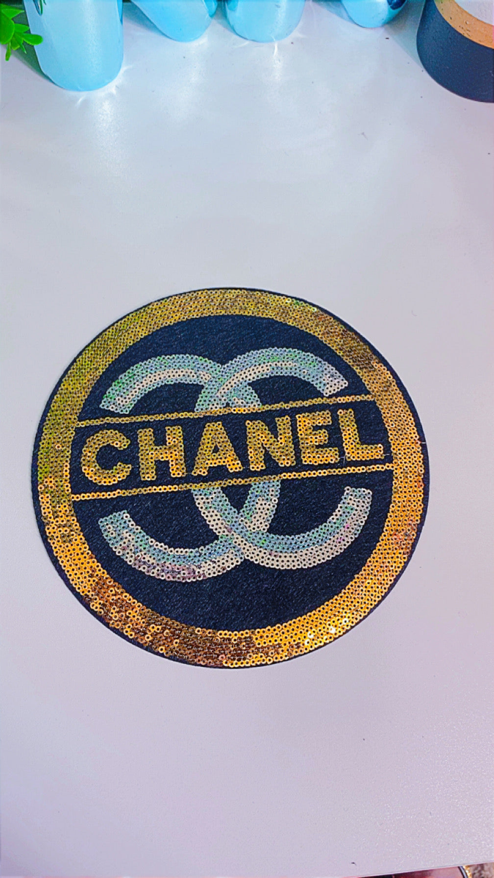 Big Round sequin iron on patch