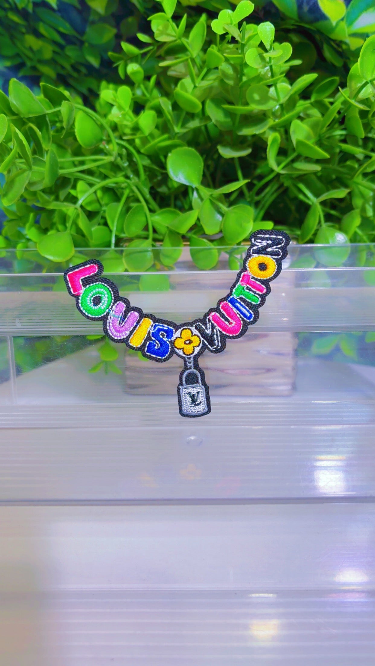Lux necklace iron on patch