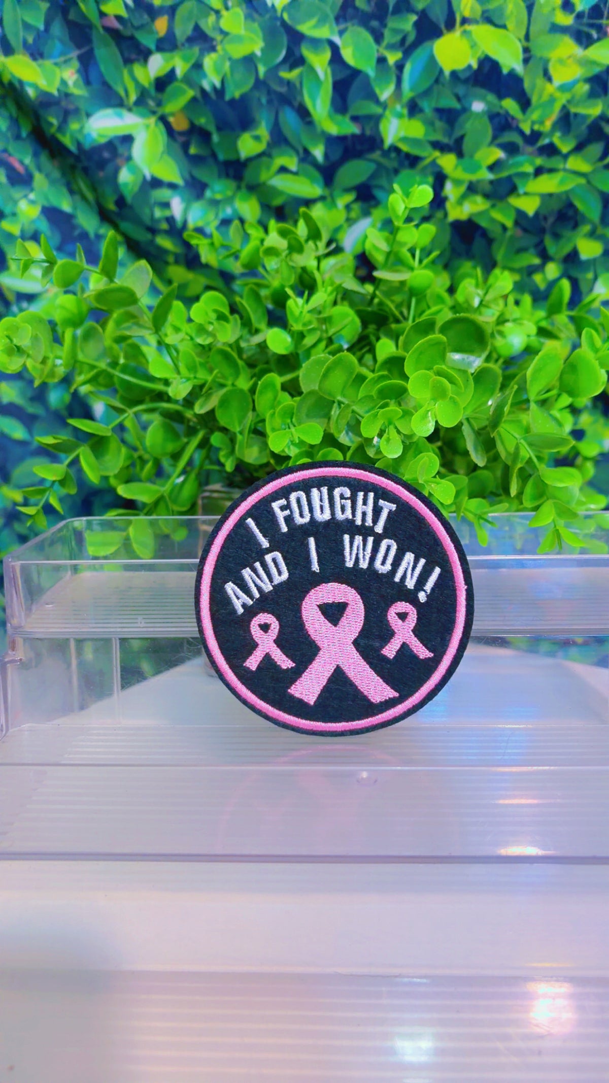 Breast cancer awareness iron on patch