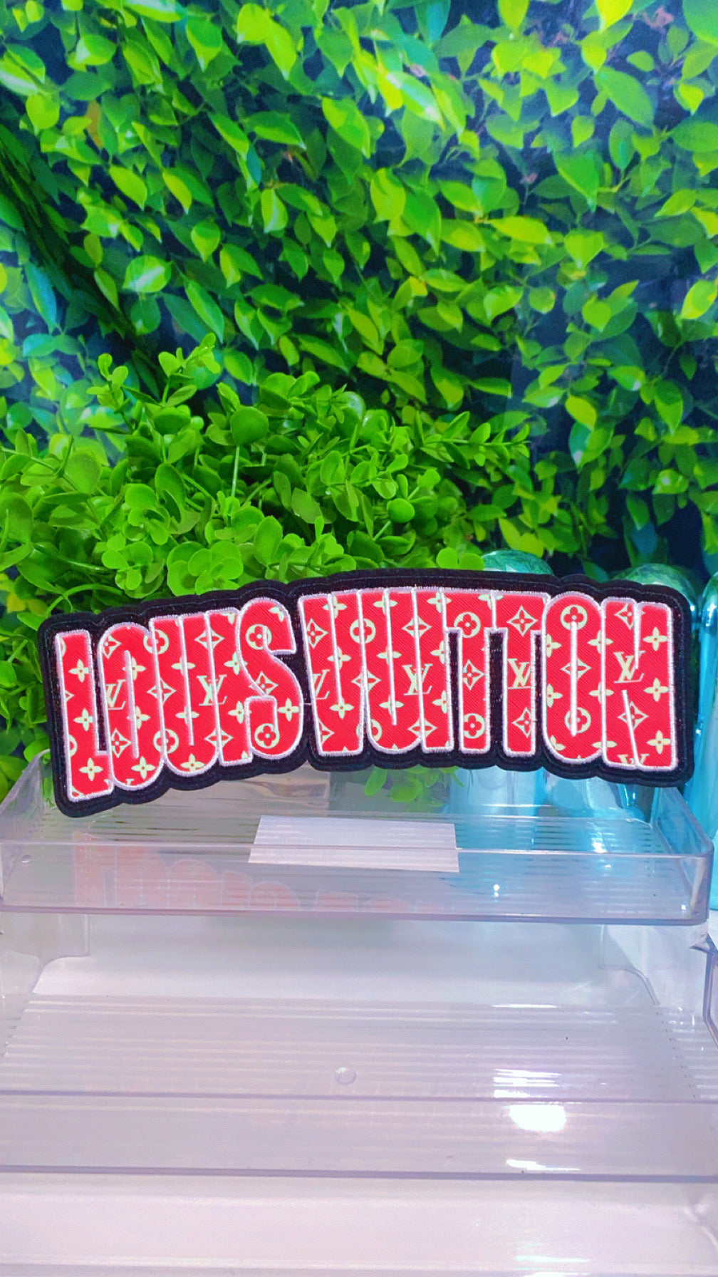 Red lux big iron on patch