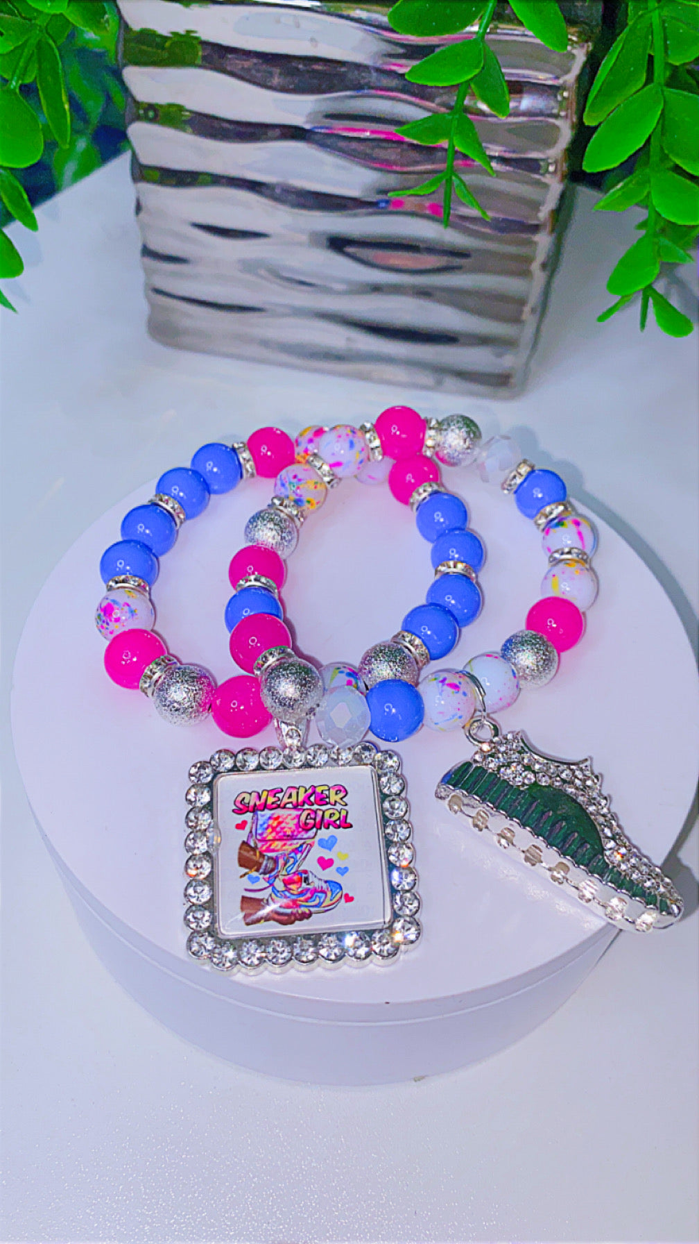 Sneaker girl charm bracelet set
