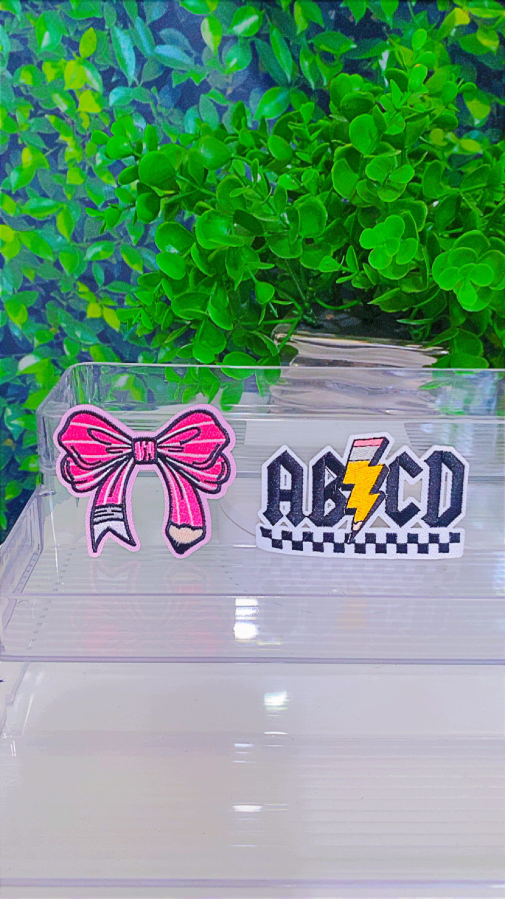 School theme diy iron on patch set of 2