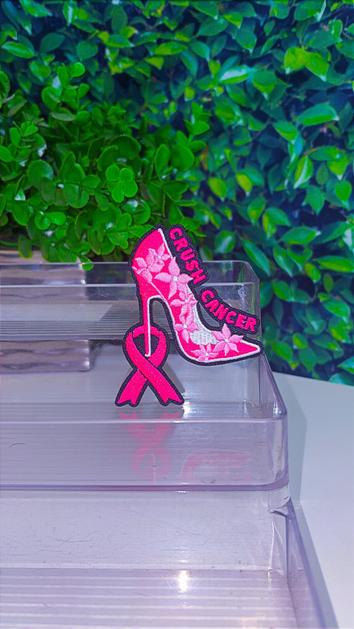 Breast cancer crush iron on patch
