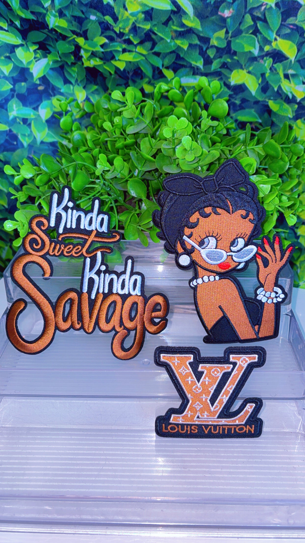 Kinda sweet kinda savage iron on patch set