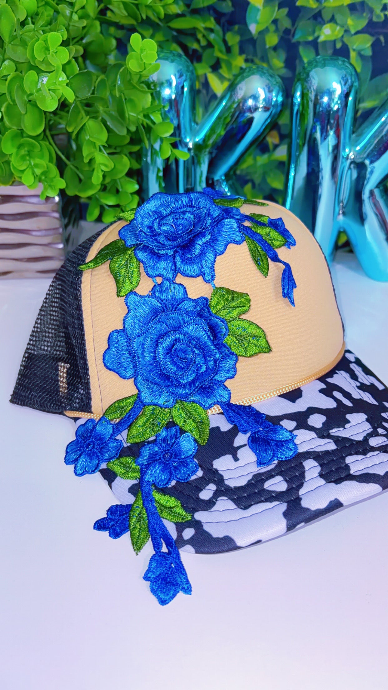 Blue 3d flower (hat not included)
