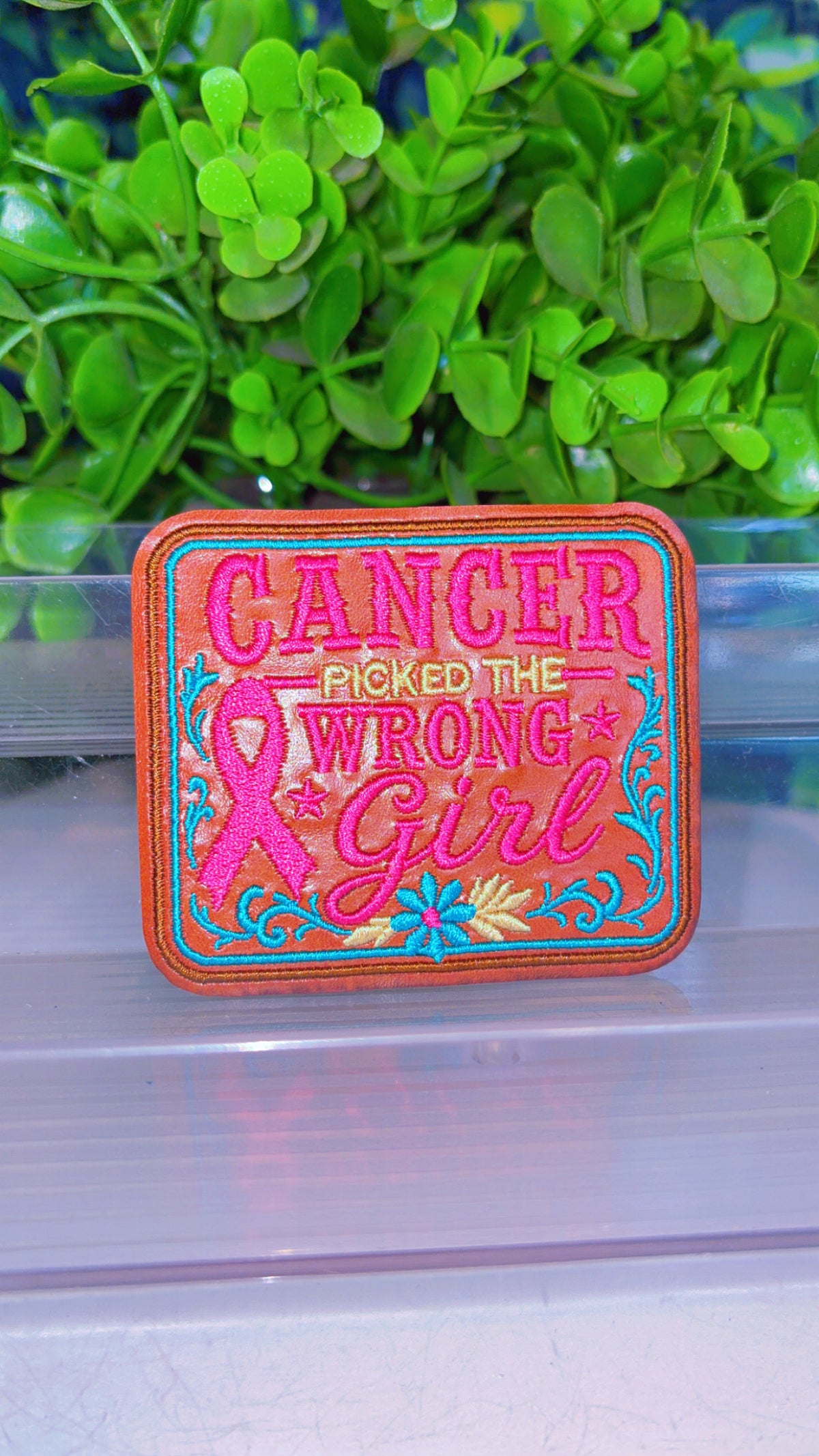 Breast cancer iron on patch
