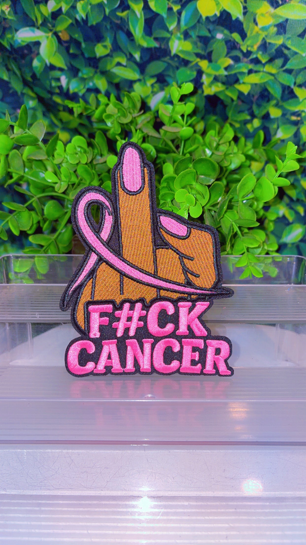 F#ck breast cancer iron on medium patch