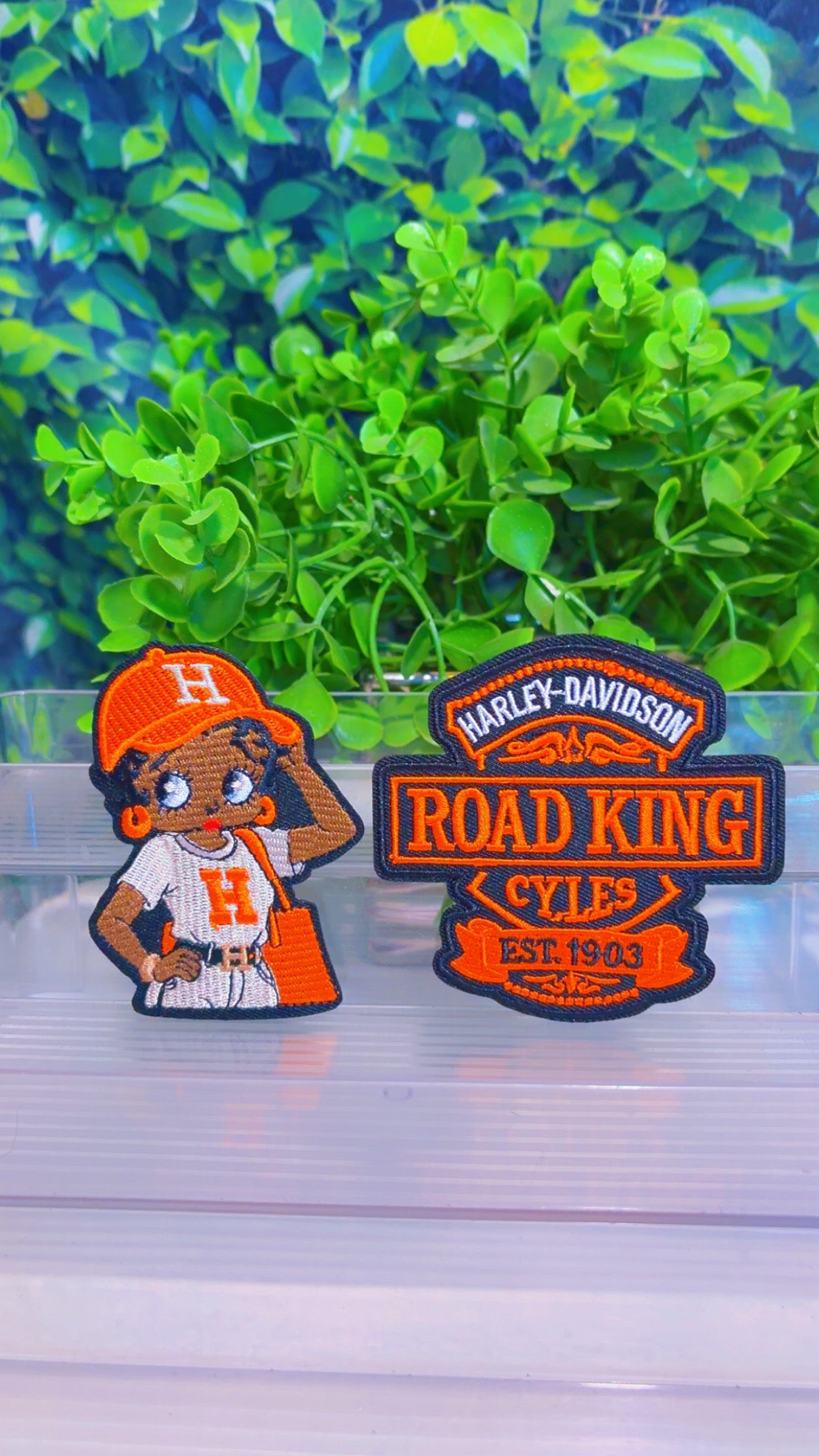 Harley iron on patch set