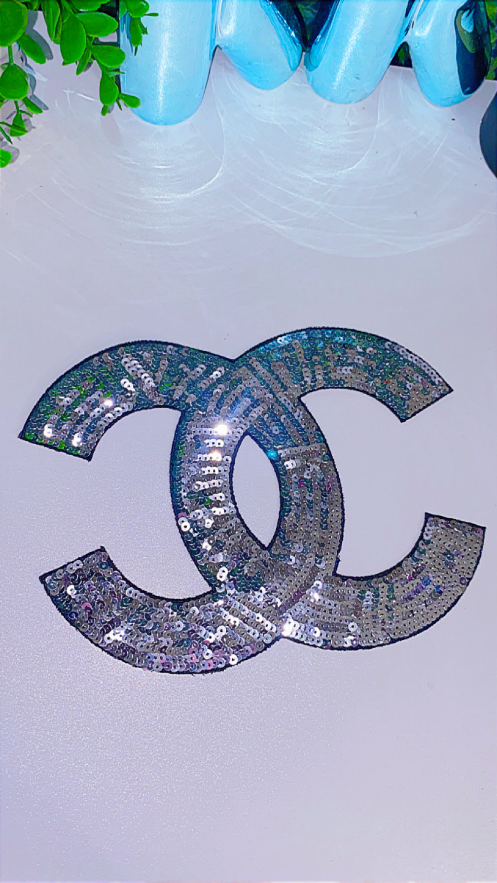 Big Silver Sequin patch