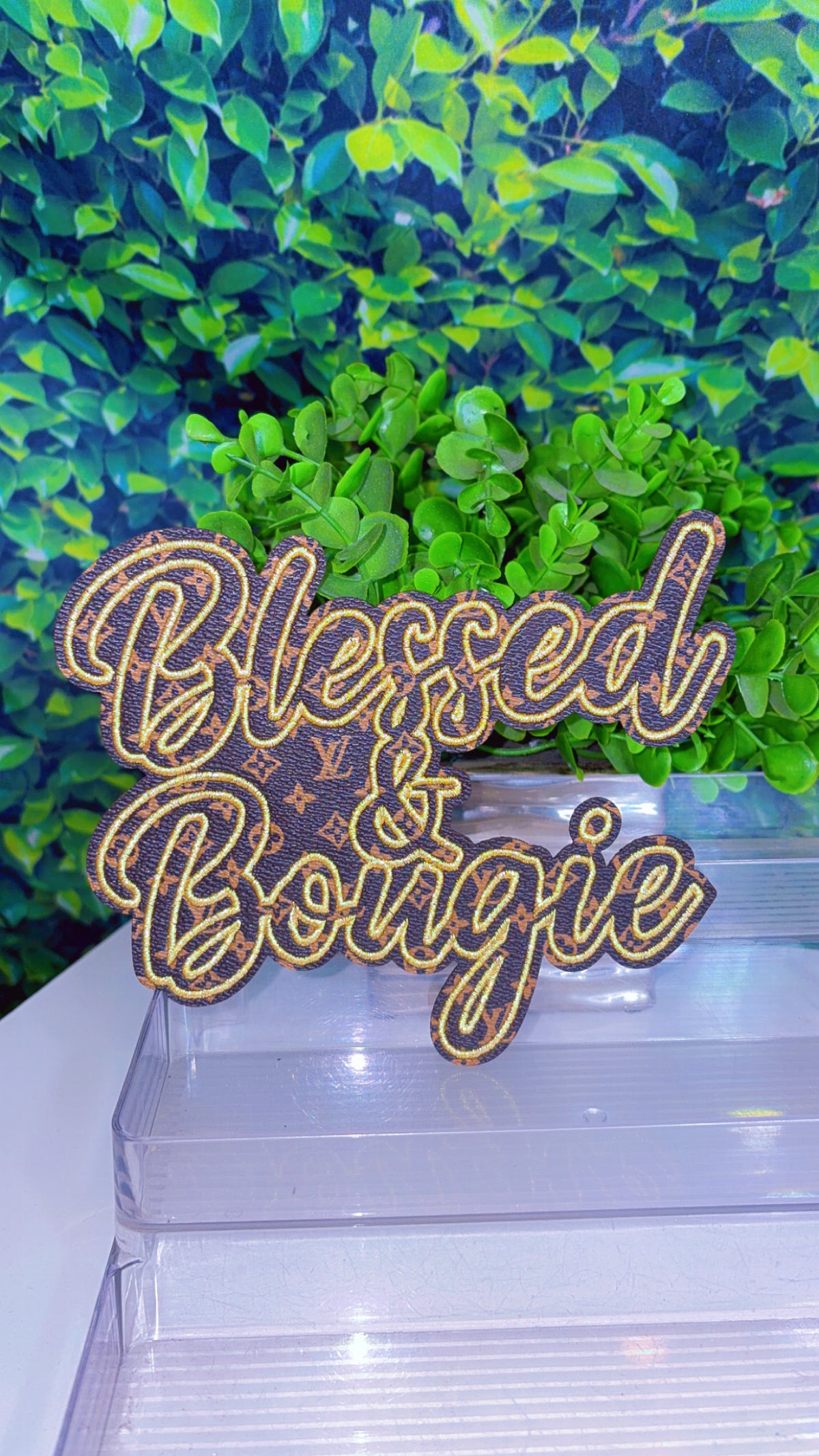 Blessed & bougie big iron on patch