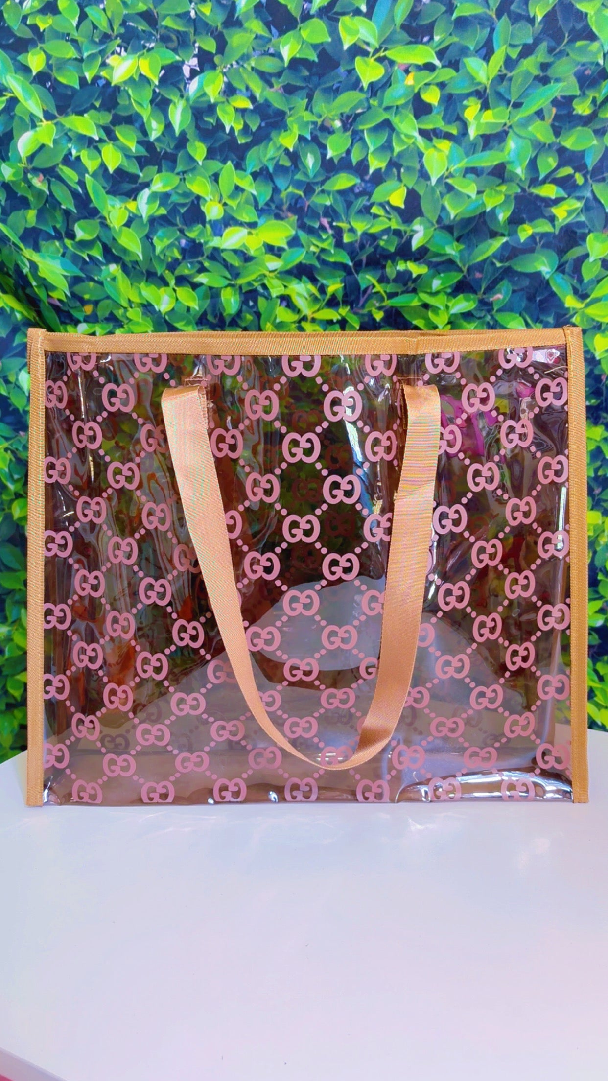 Designer Inspired Clear Tote Bag