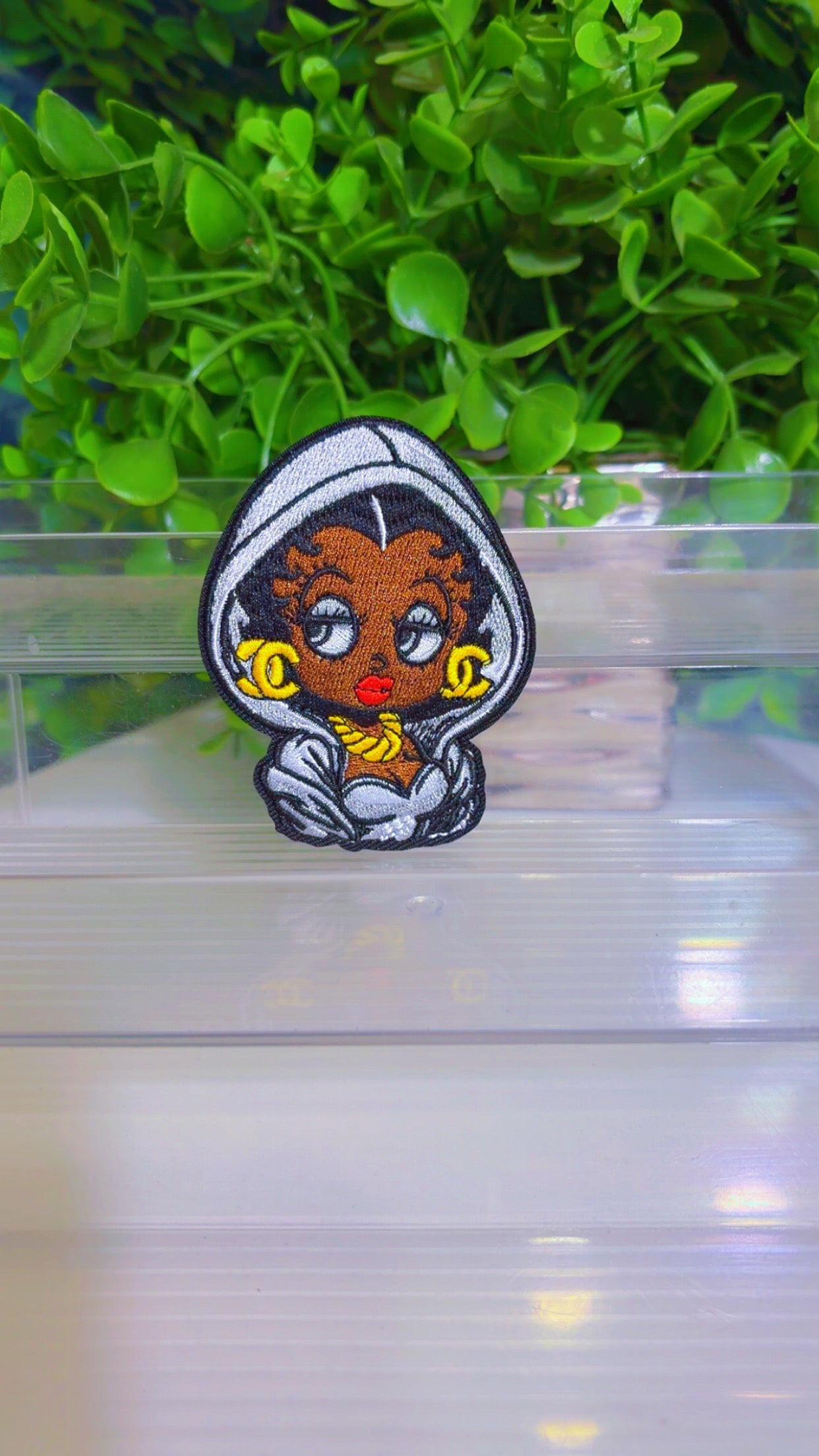Lady iron on patch