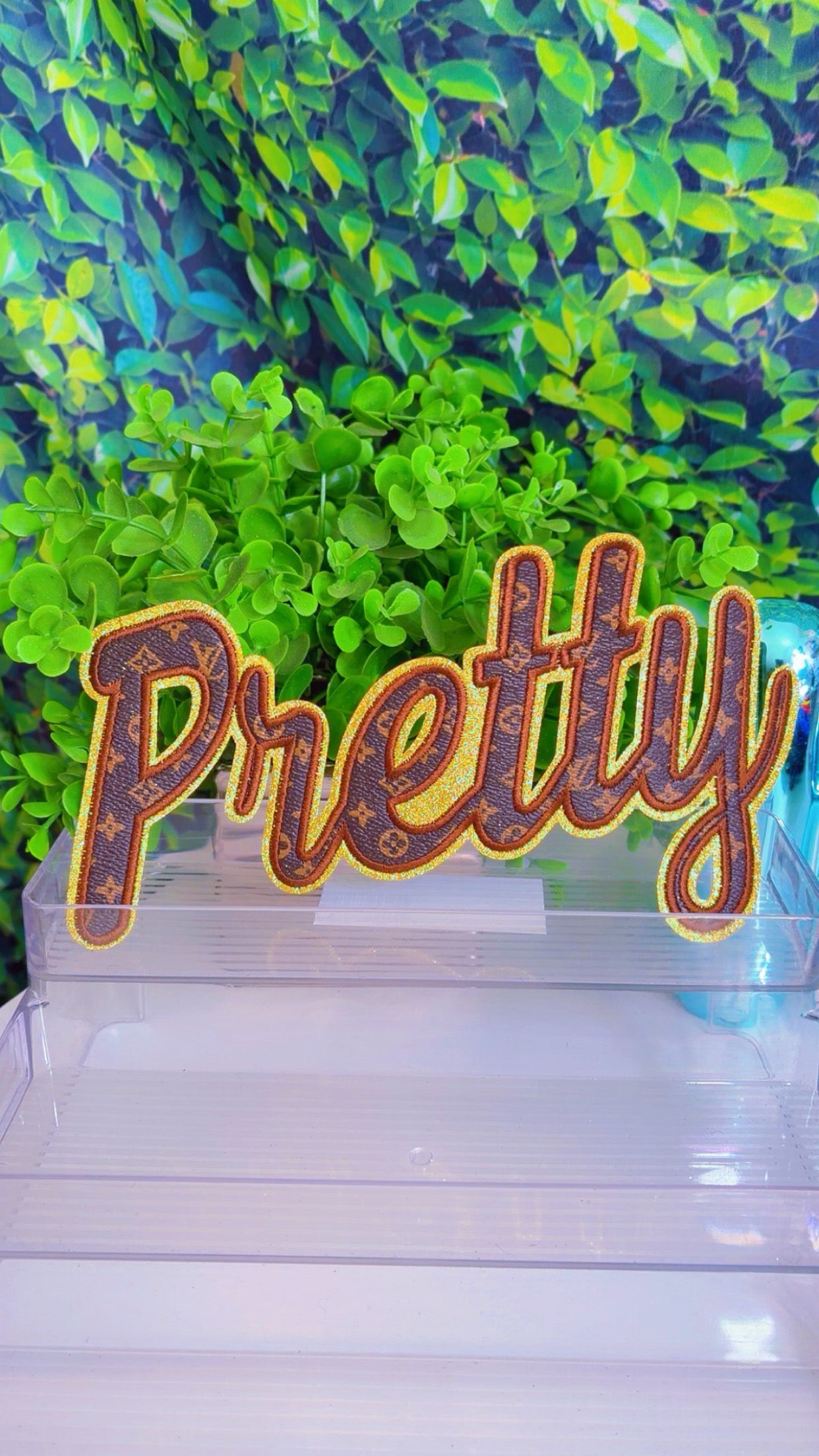 Pretty iron on big patch faux leather