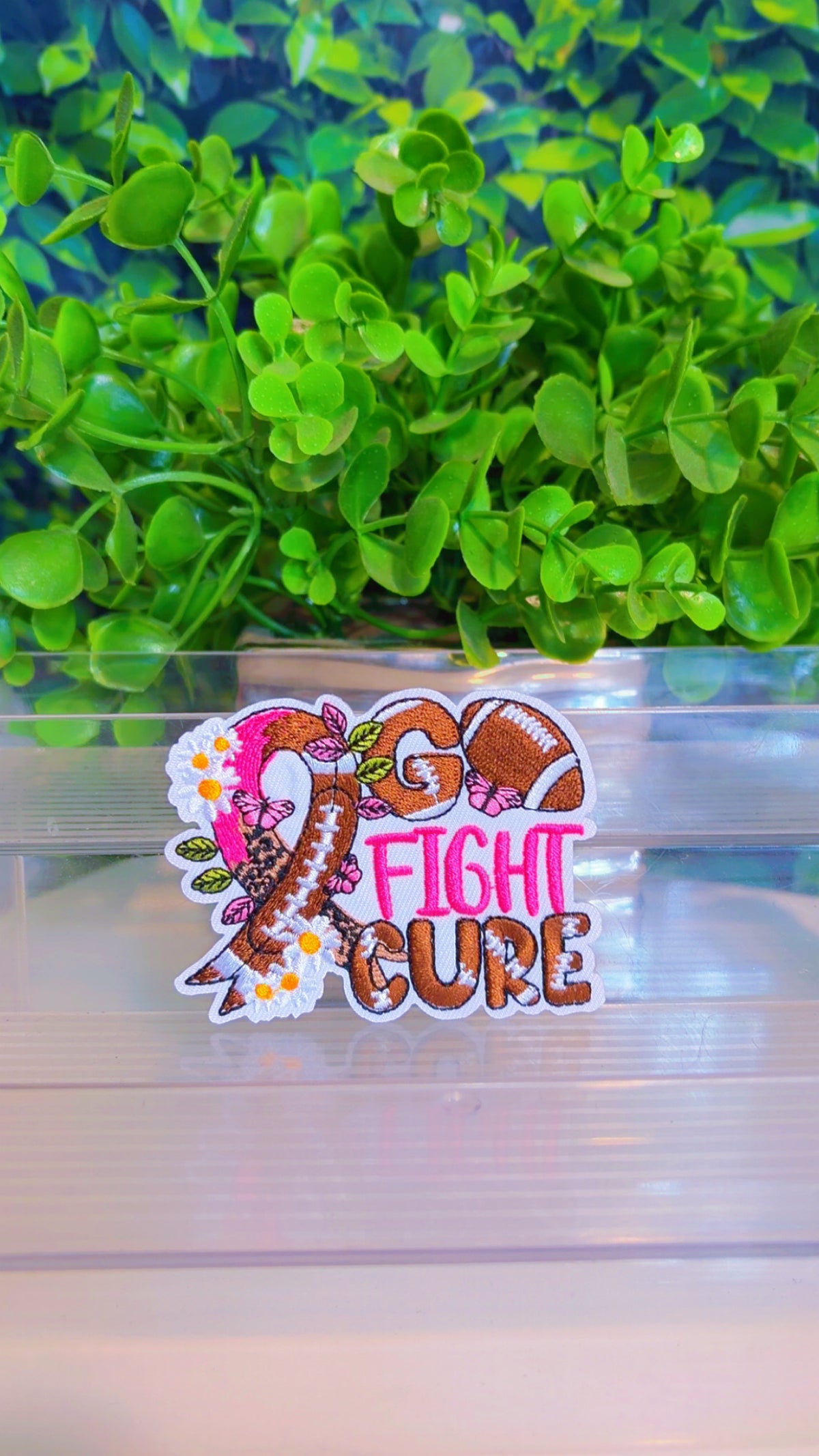 Breast cancer iron on patch