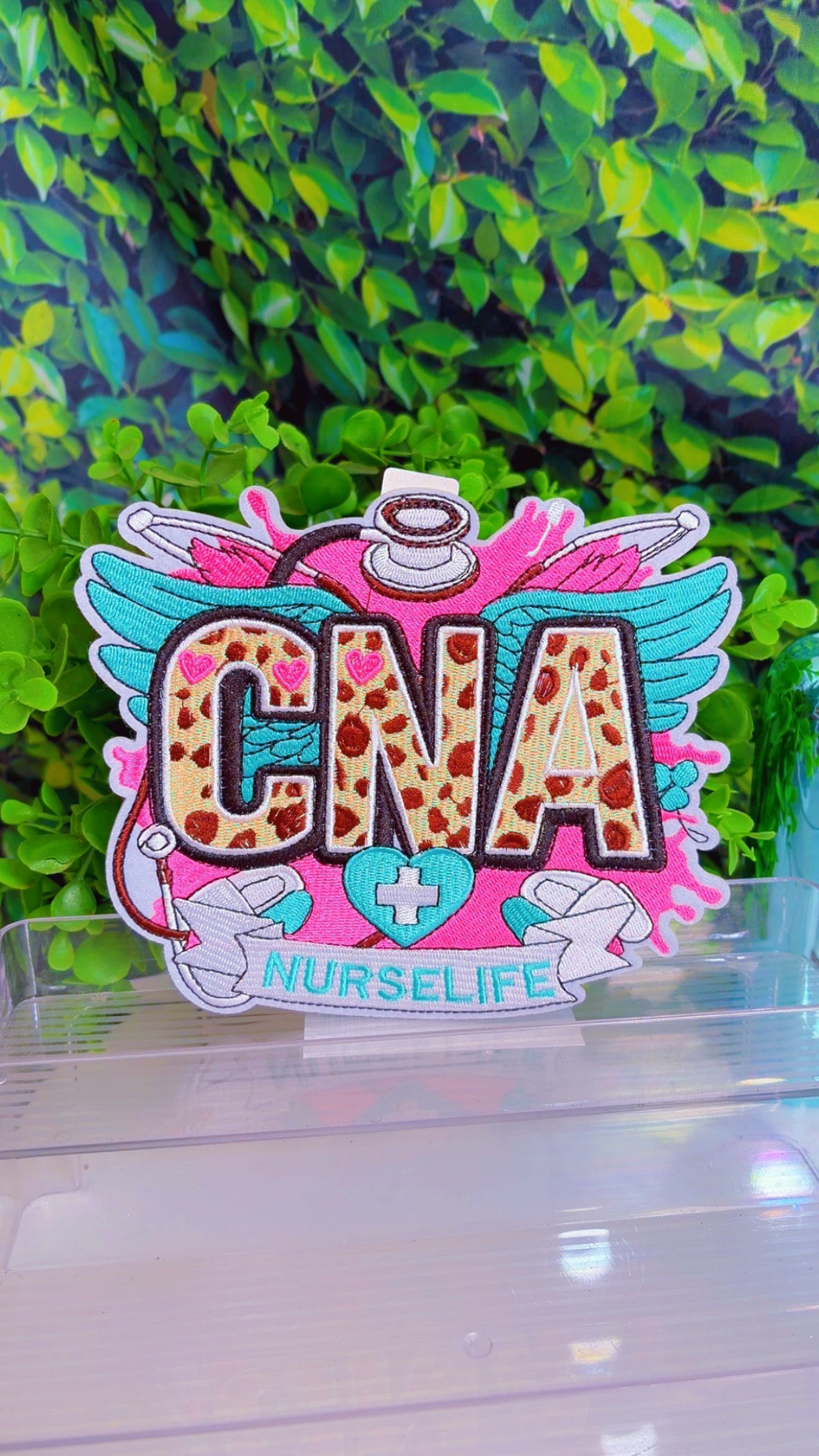 Cna nurse life big iron on patch