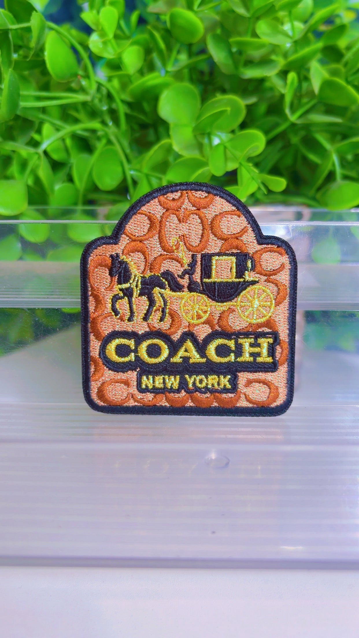 Brown iron on patch