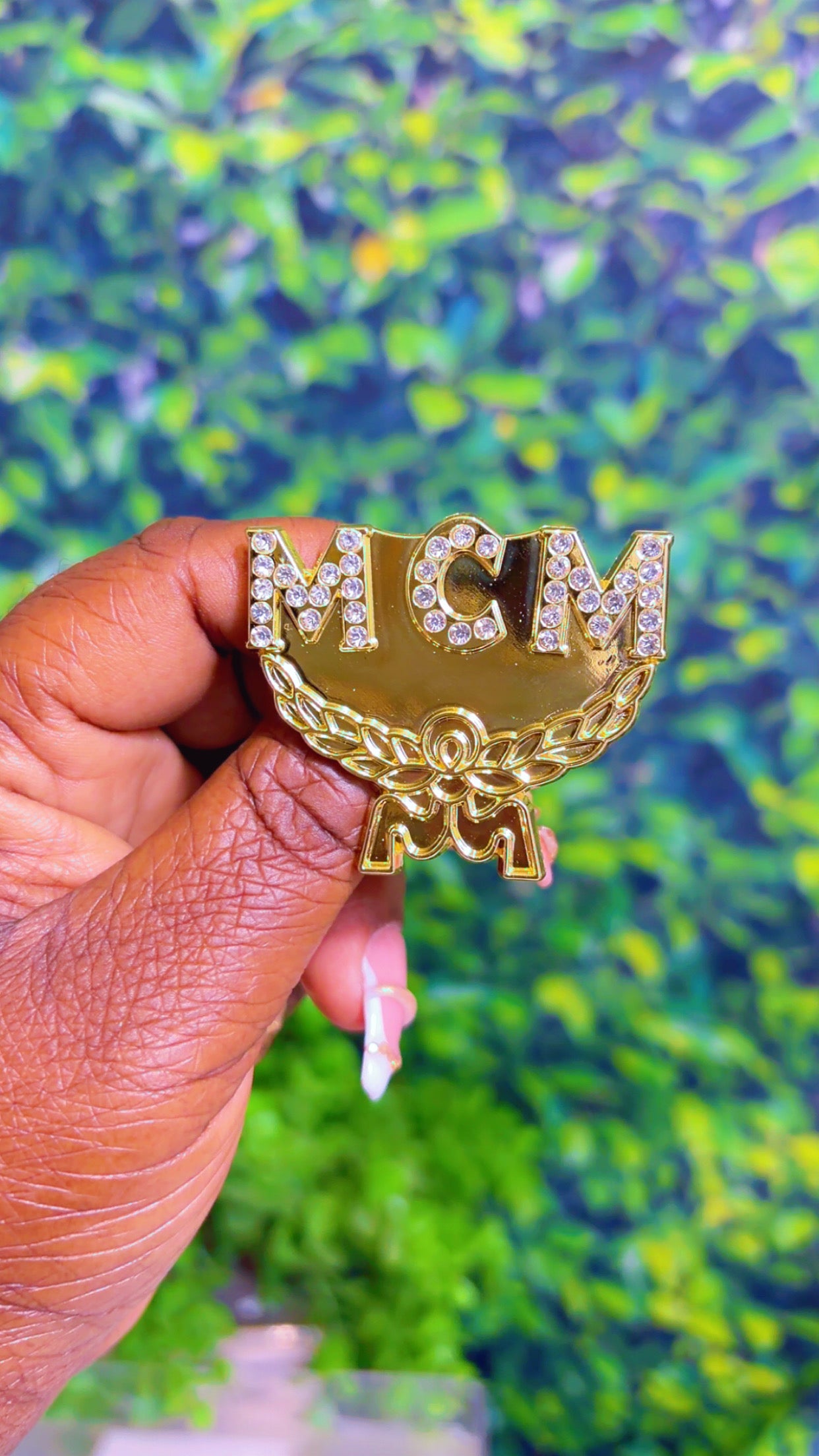 Gold bling brooch