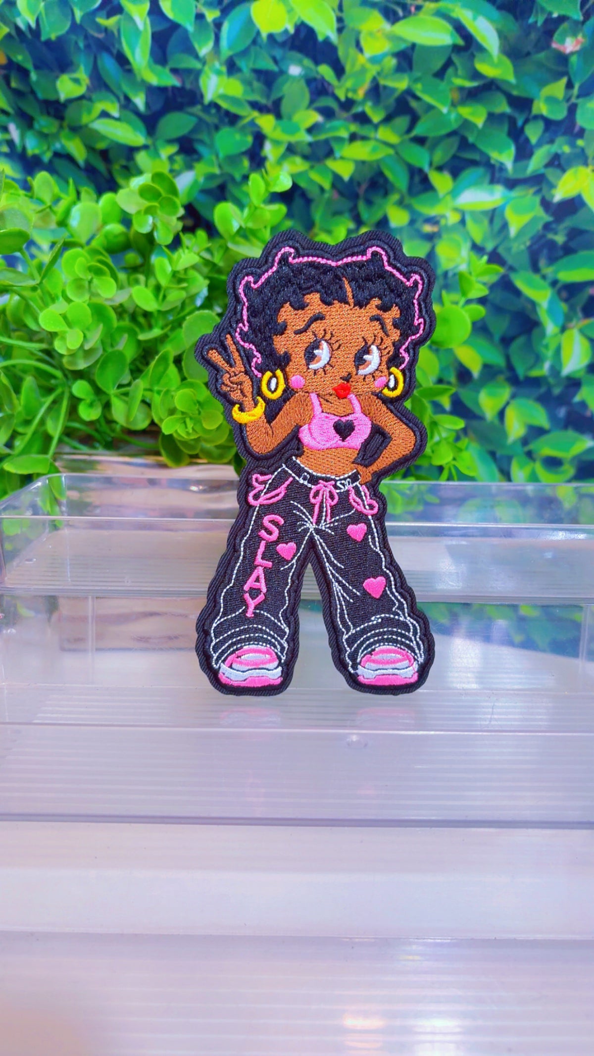 Slay medium size iron on patch