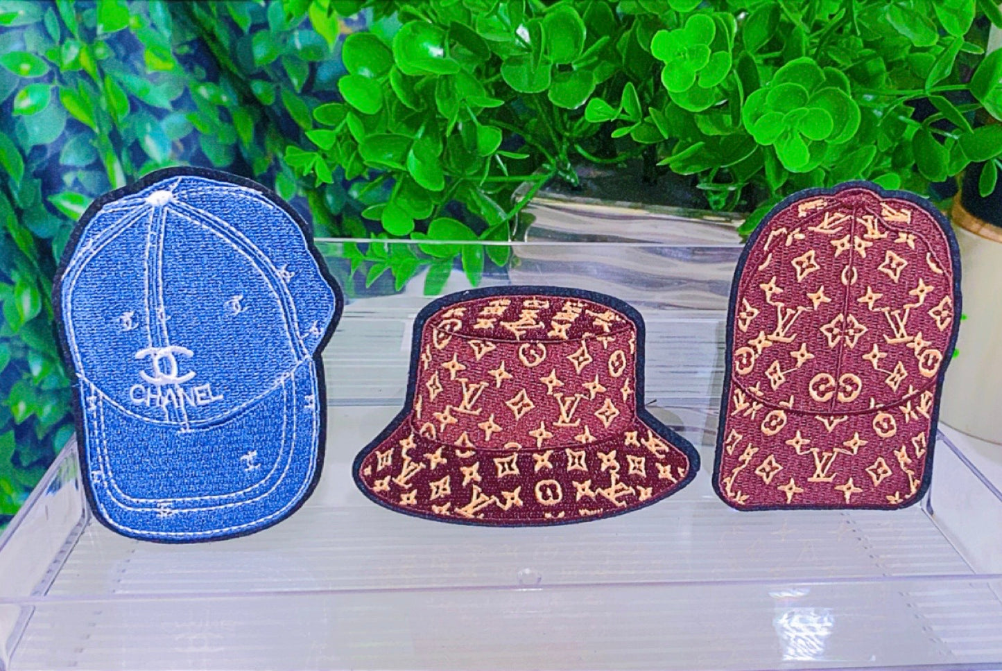 Designer inspired hat set of 3 diy iron on patch