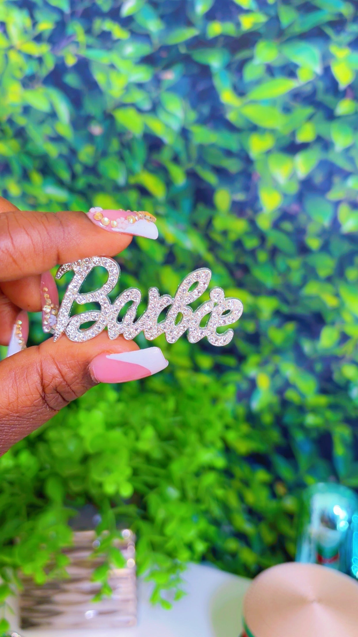 Silver Barbie bling charm