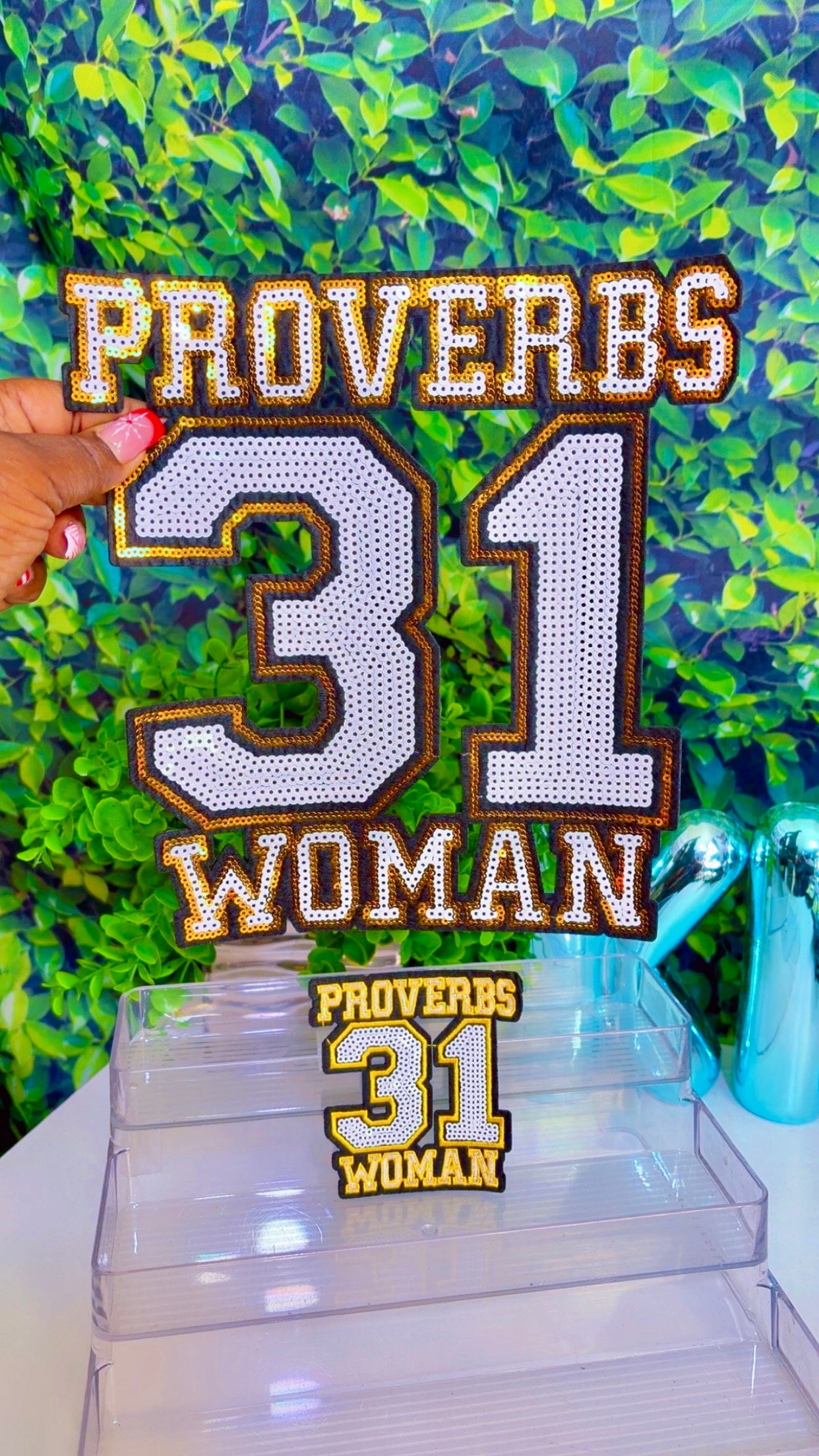 Proverbs 31 Woman Big and small iron on patch
