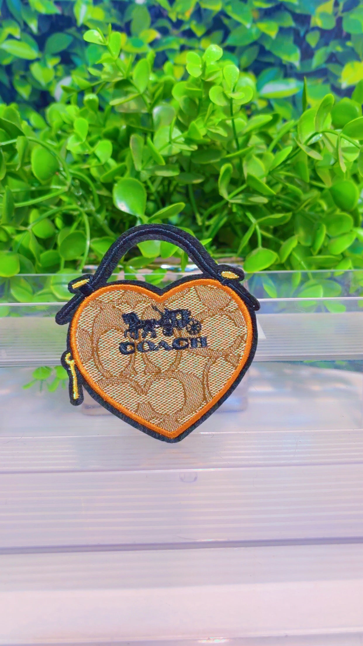 Heart lux bag iron on patch