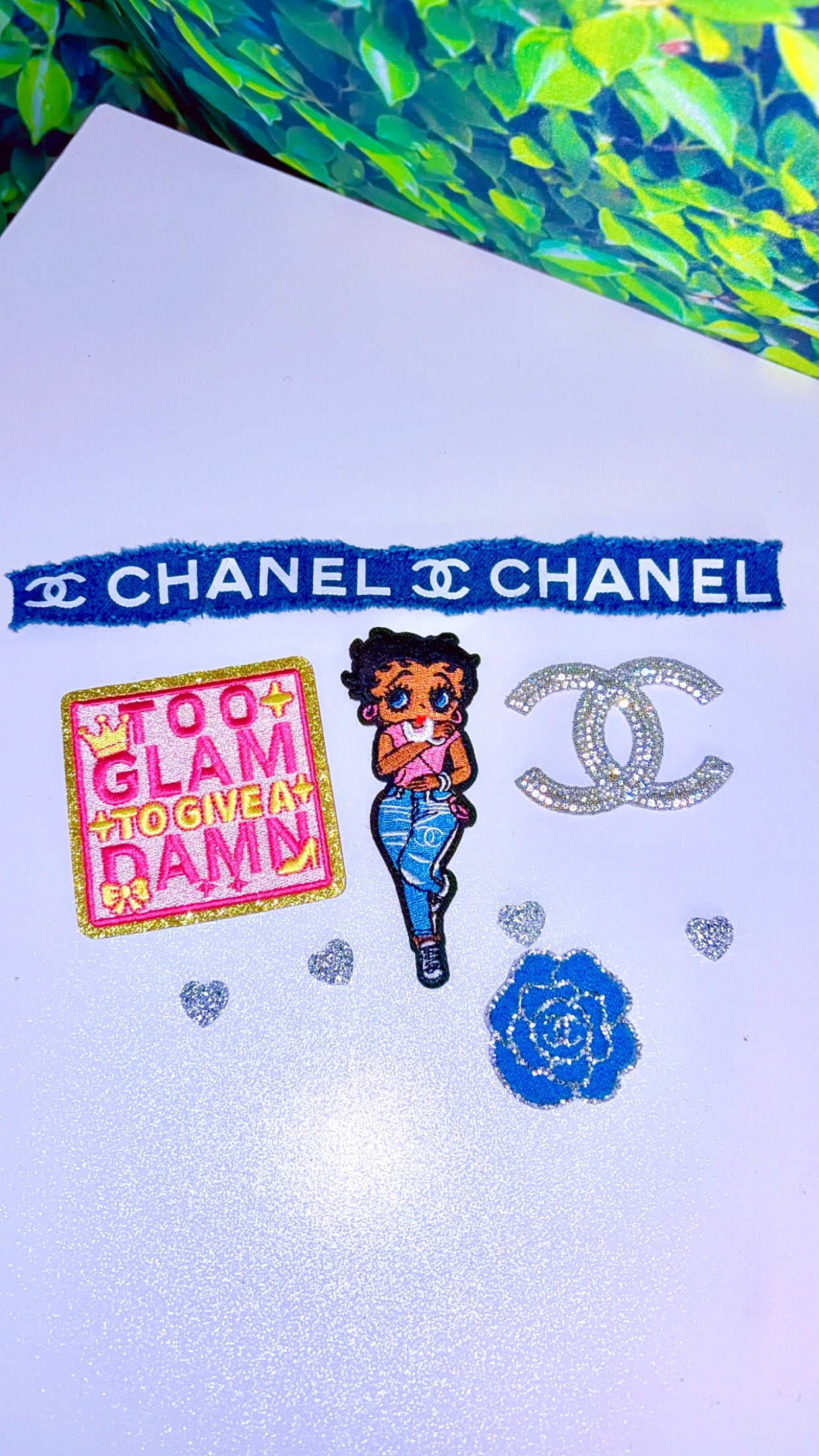 Cc denim Betty iron on patch set (2 variants)