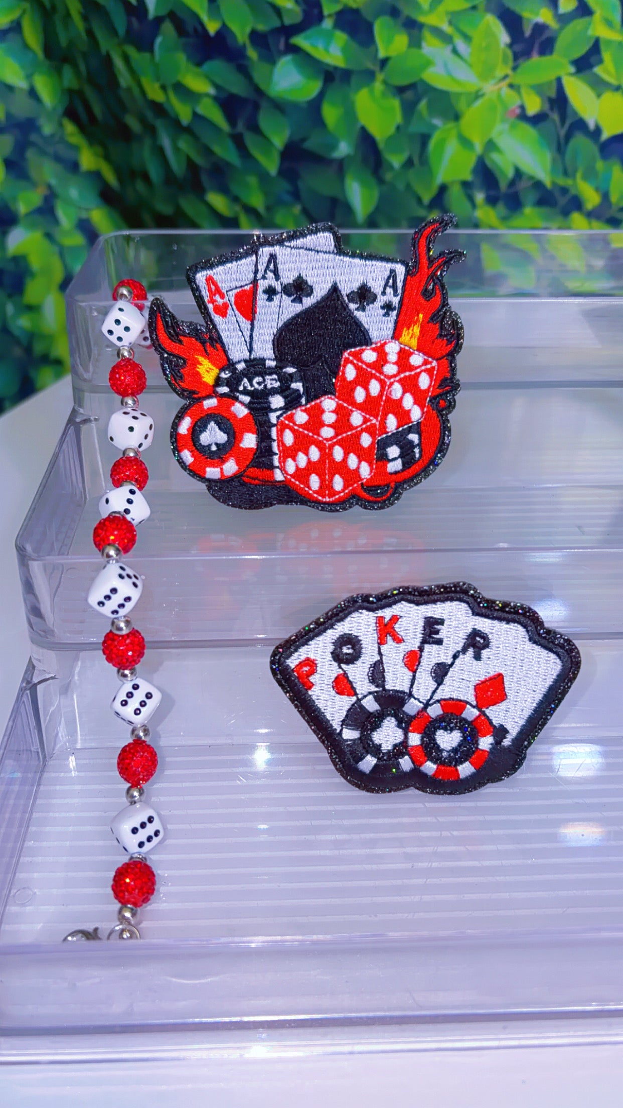 Poker ♣️ casino theme iron on patches with hat chain