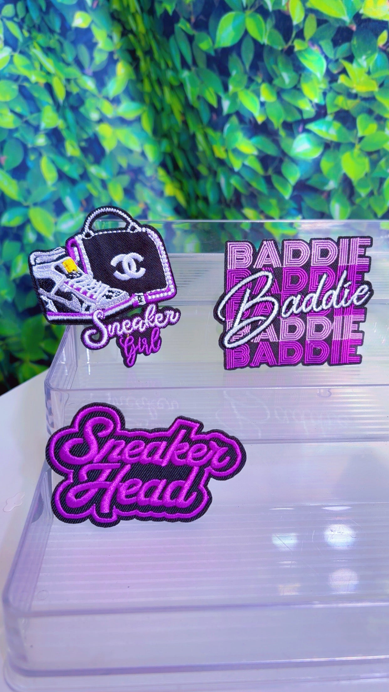 Baddie Sneaker Head iron on patch set
