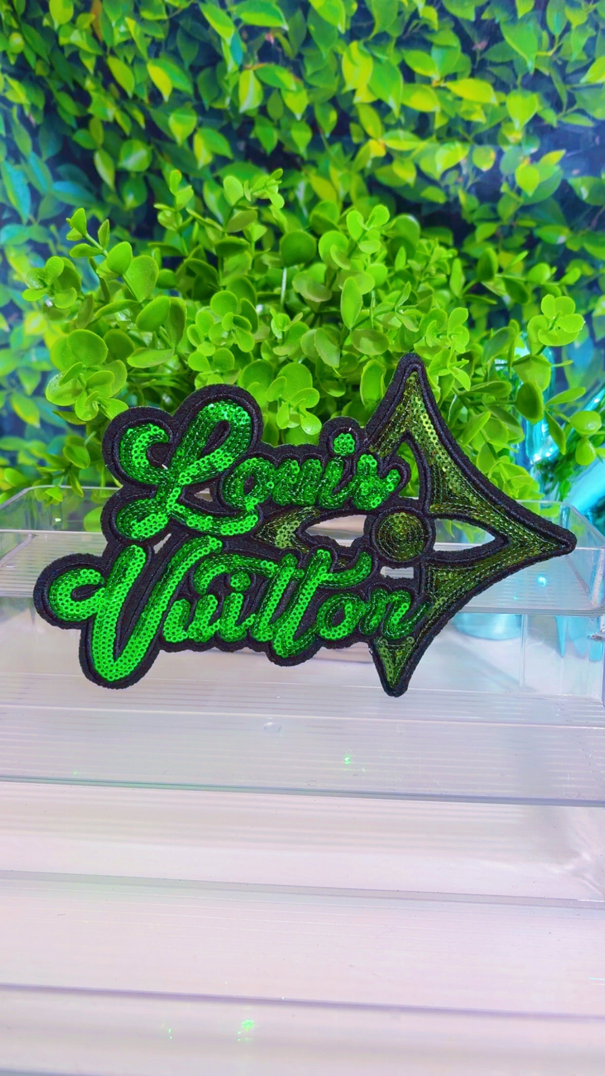 8 inch medium sequin iron on patch