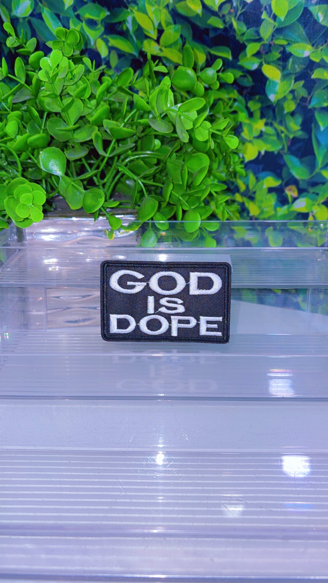 God Is Dope iron on patch