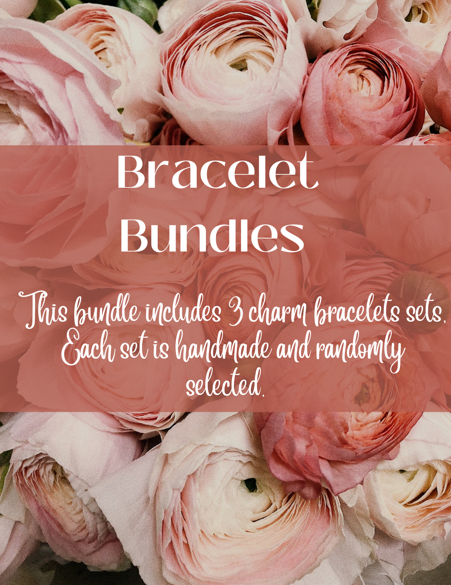 Random charm bracelet bundle set includes 3 charm bracelet sets of 2