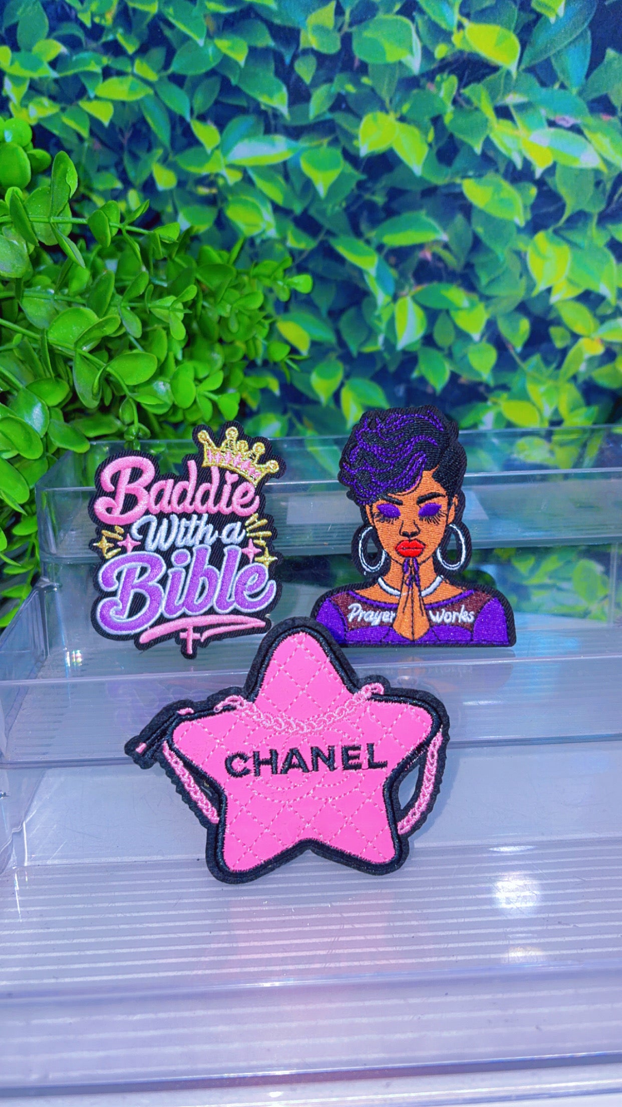 Christian iron on patch set