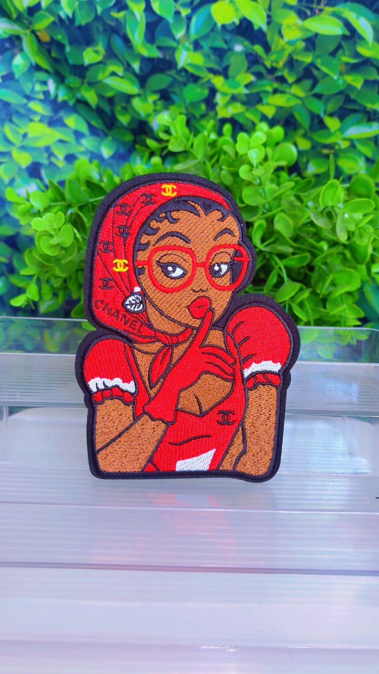 Red medium 4 1/2x 6 iron on patch