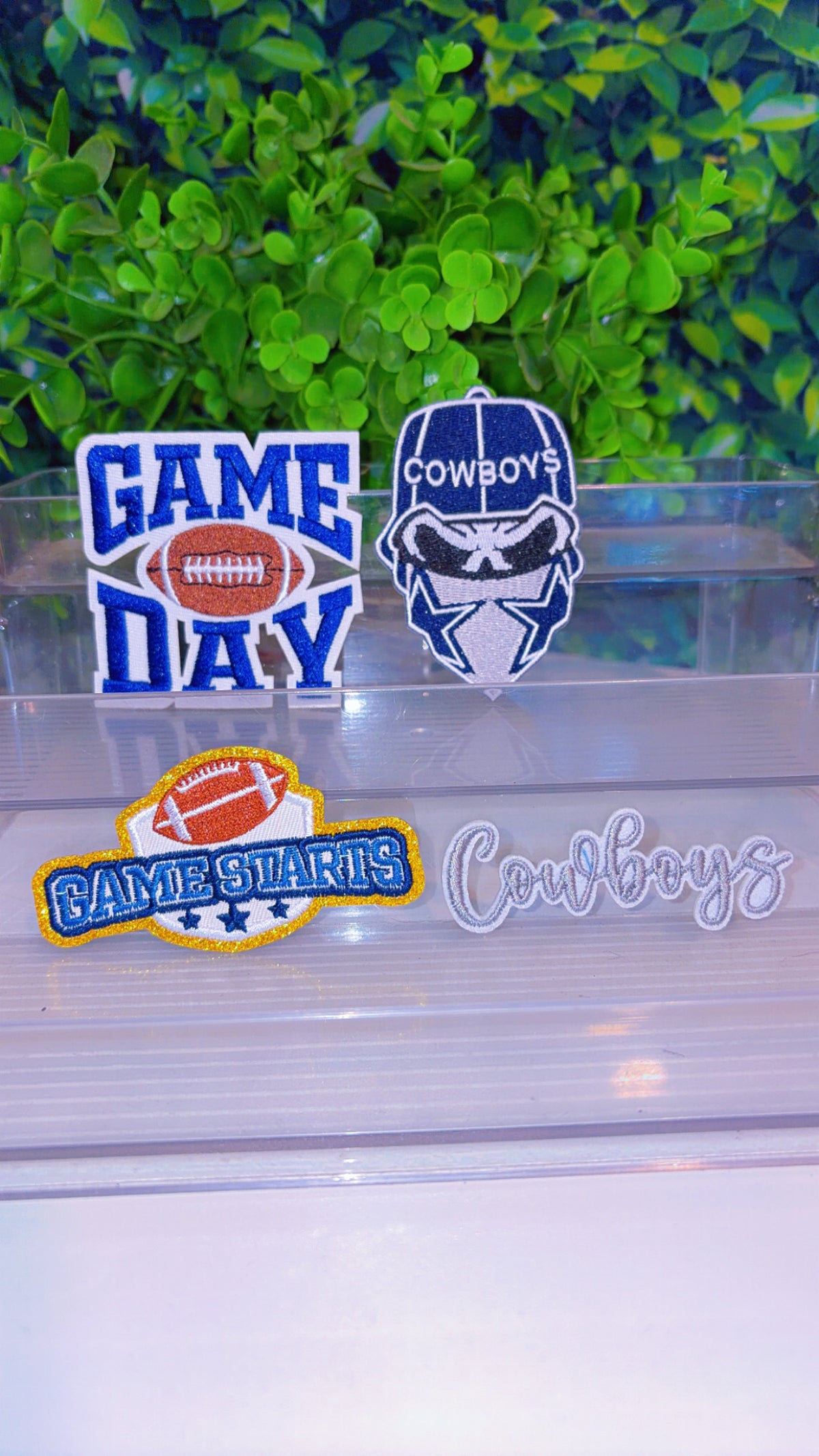Sports iron on patch set