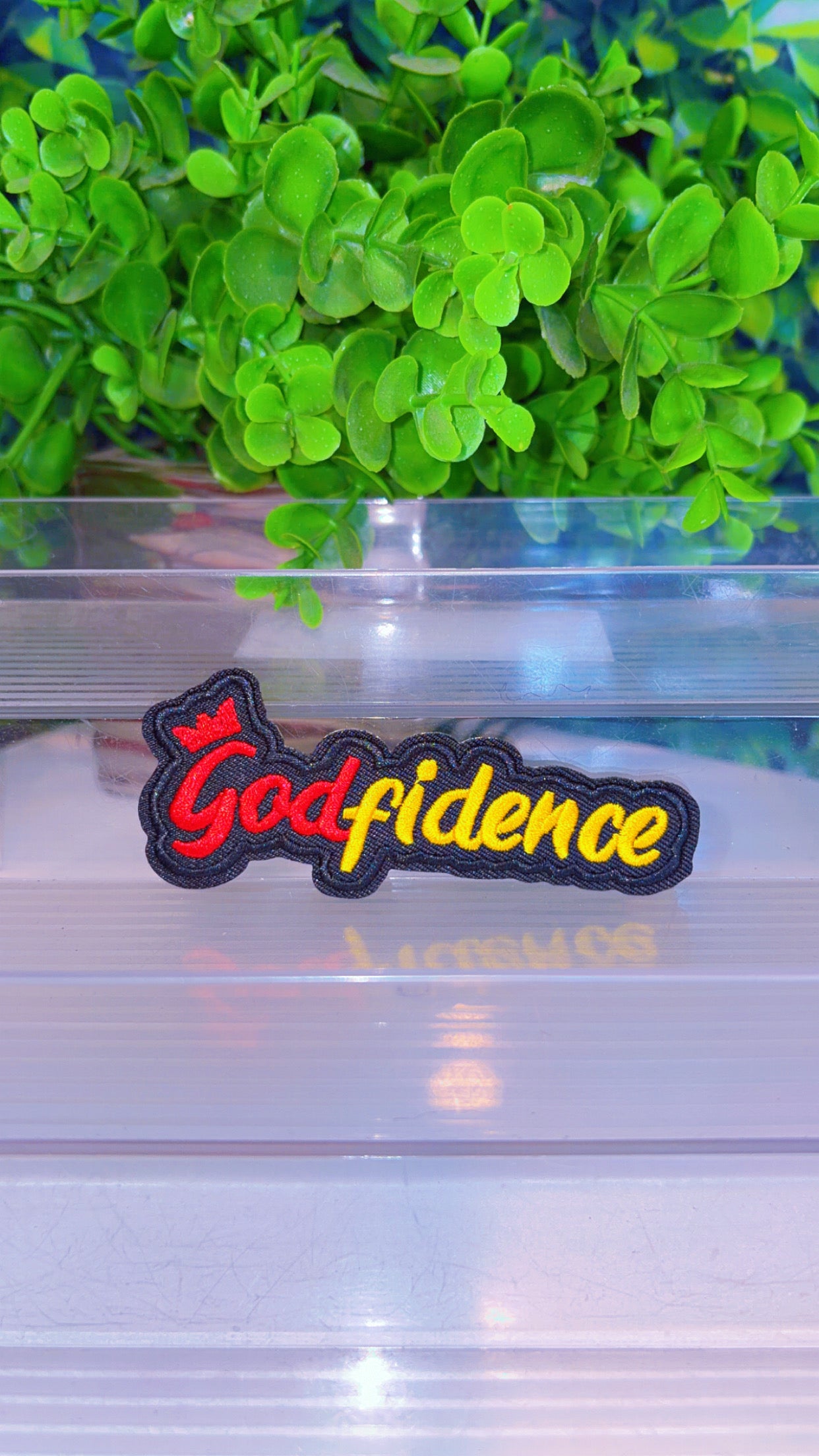 Godfidence iron on patch