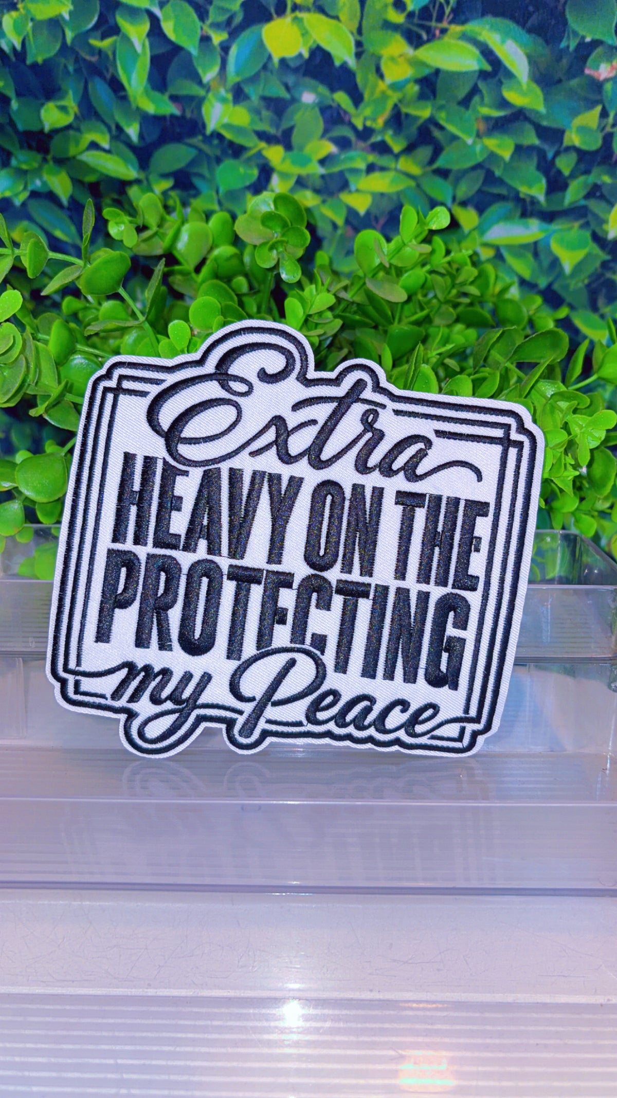 Medium statment iron on patch