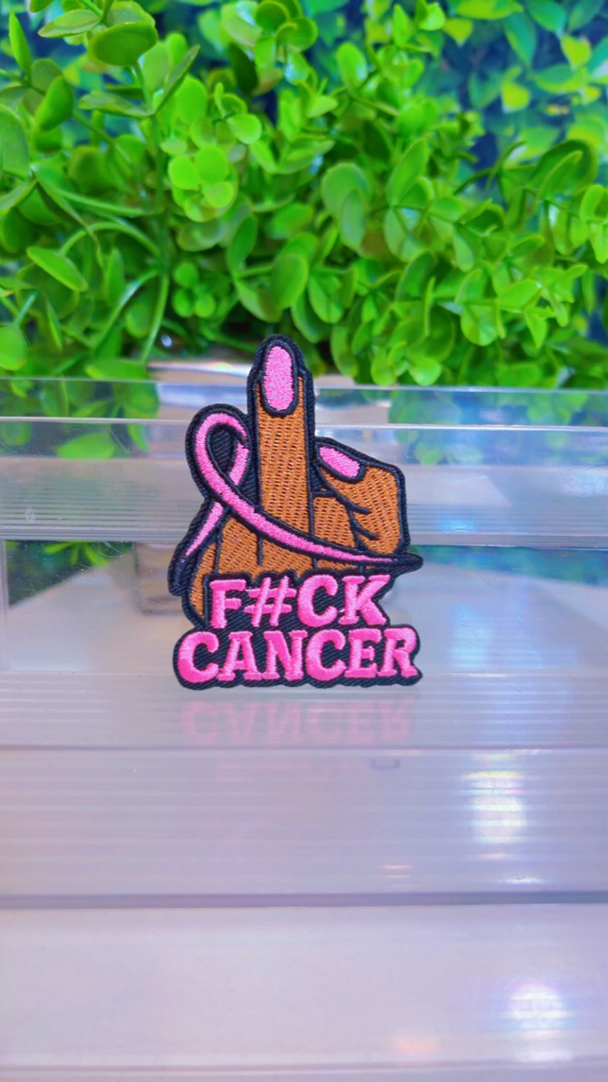 Breast cancer iron on patch