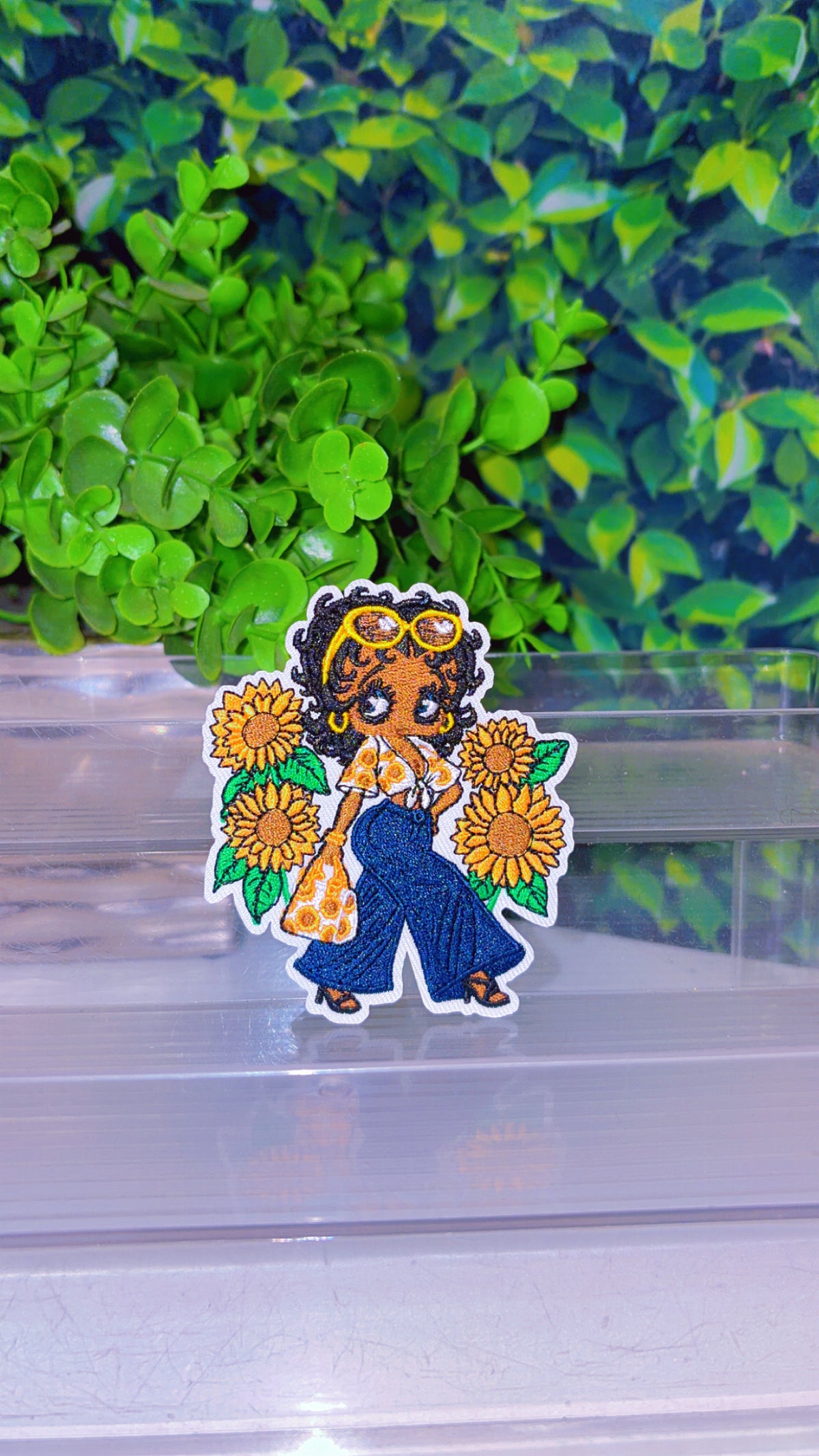 Sunflower iron on patch